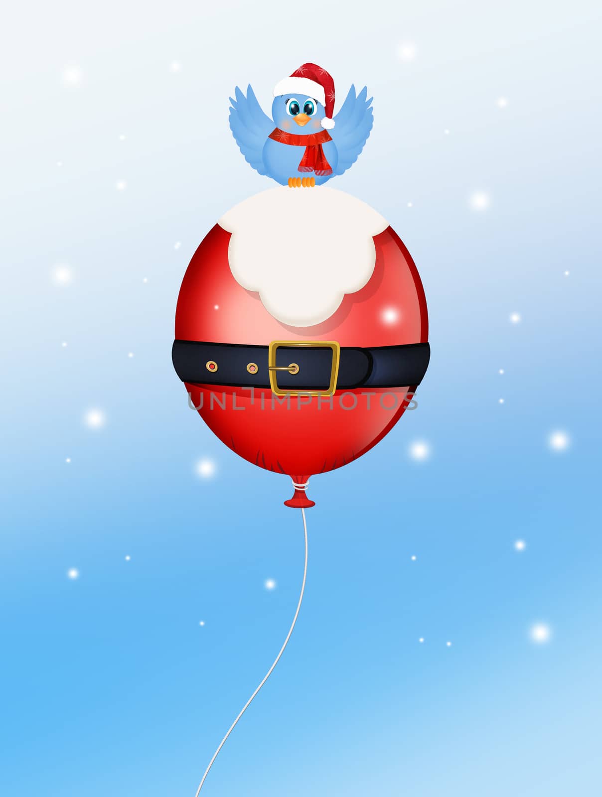 Santa Claus balloon in the sky by adrenalina