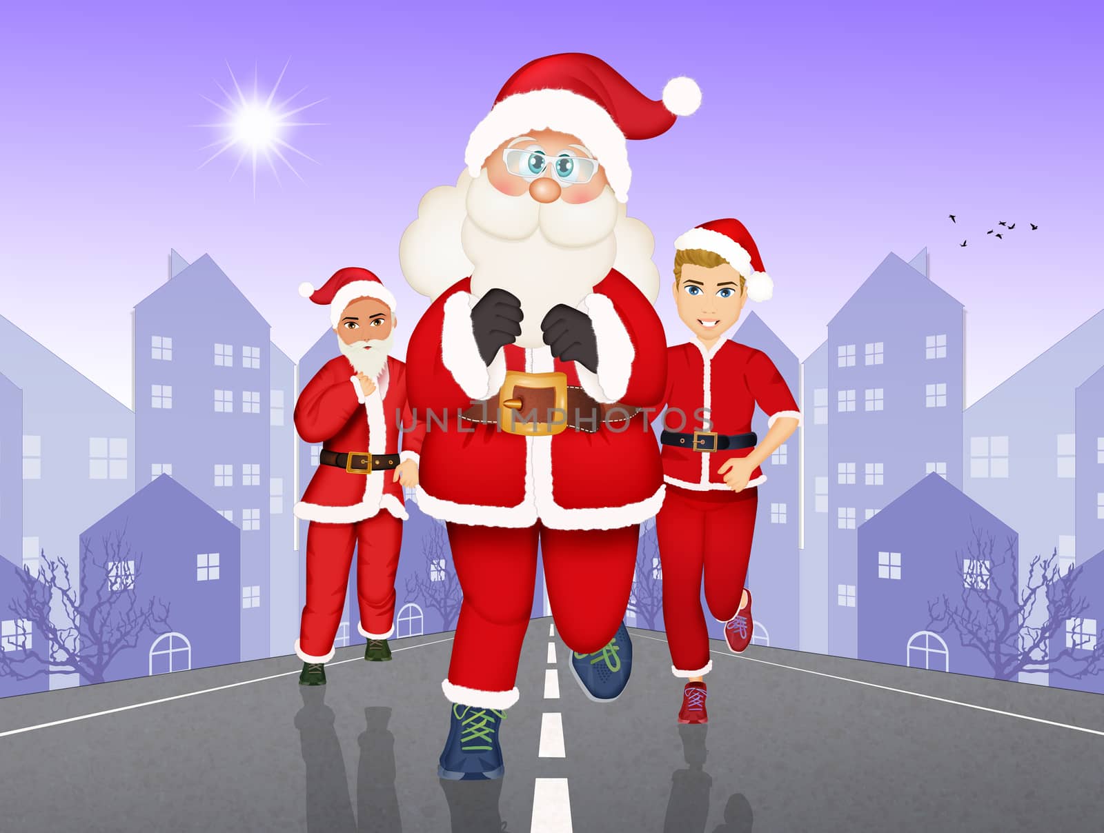 run of the Santa Clauses by adrenalina