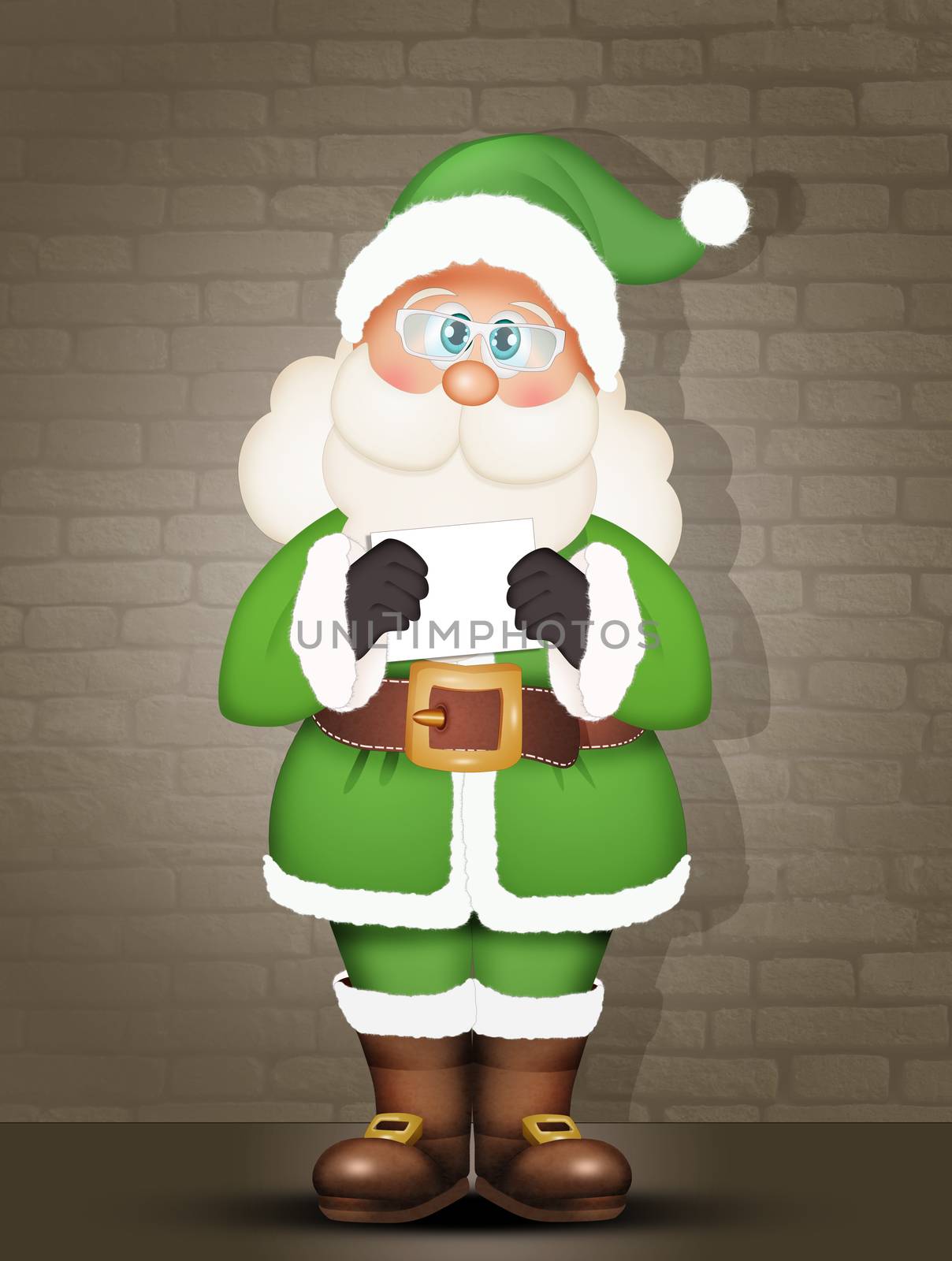 illustration of Santa Claus arrested by adrenalina
