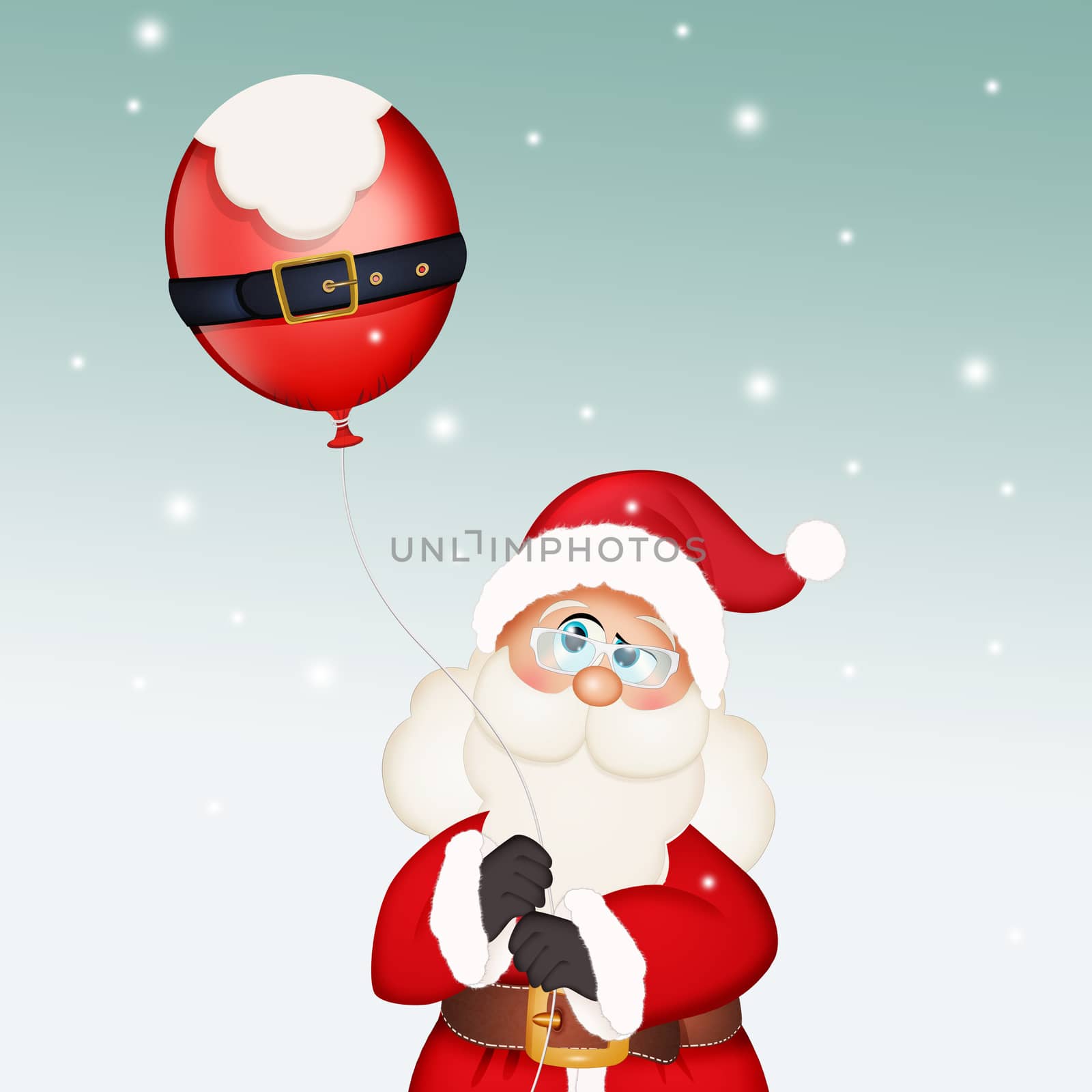 Santa Claus with Christmas balloons by adrenalina