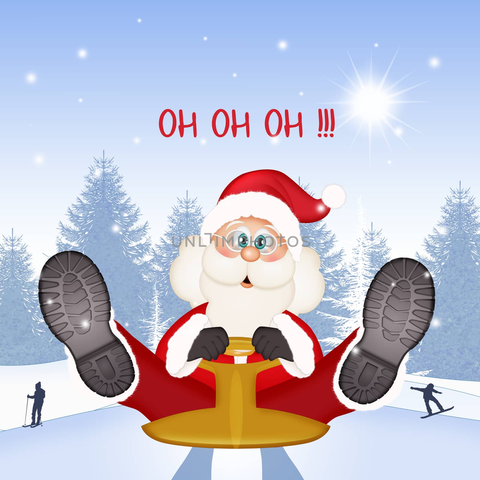 illustration of Santa Claus oh oh oh!