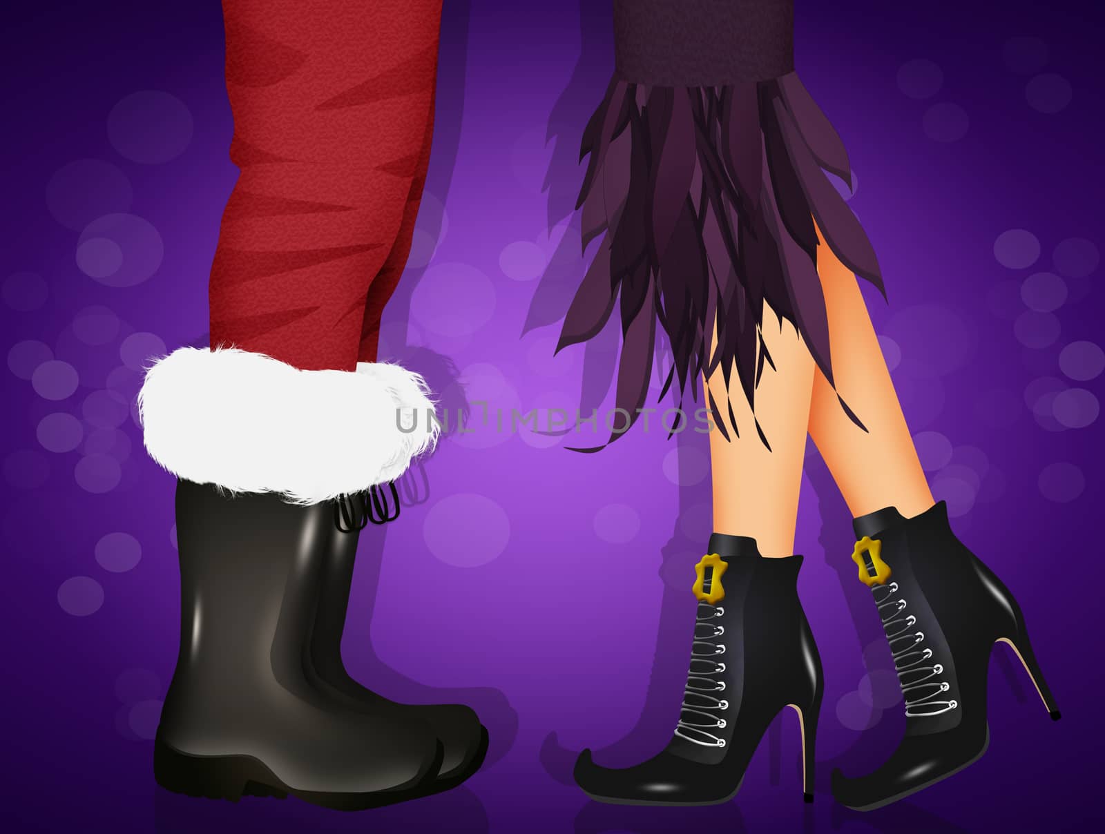witch's and Santa's legs by adrenalina