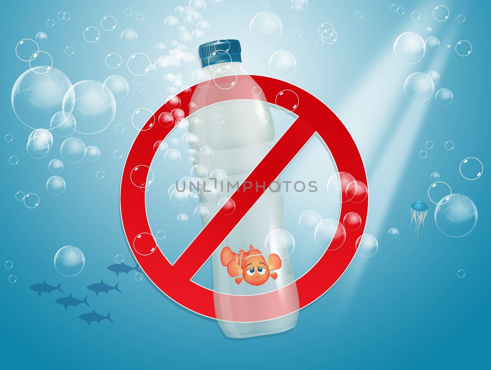 illustration of stop plastic pollution