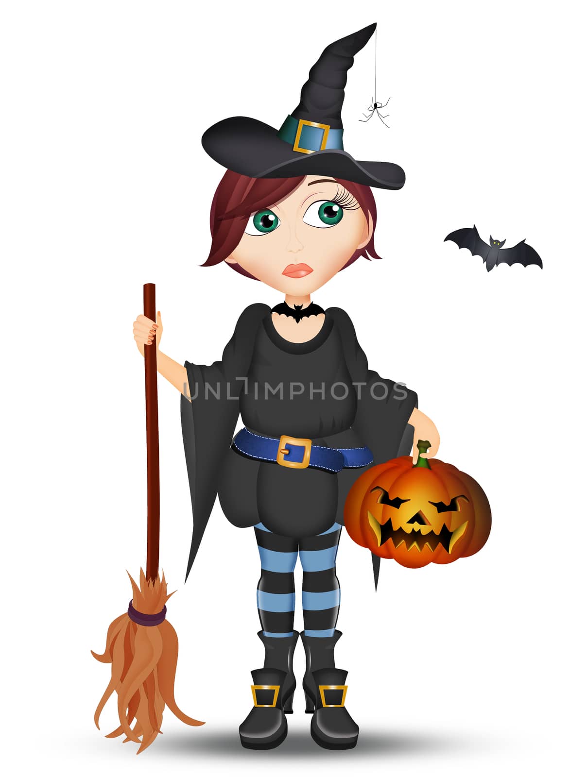 illustration of Halloween witch by adrenalina