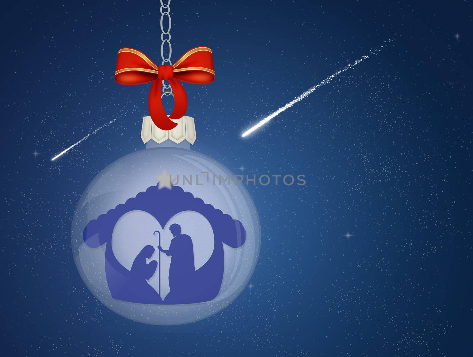 illustration of Nativity in the Christmas ball