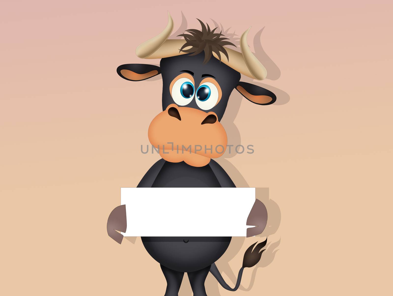 illustration of funny ox