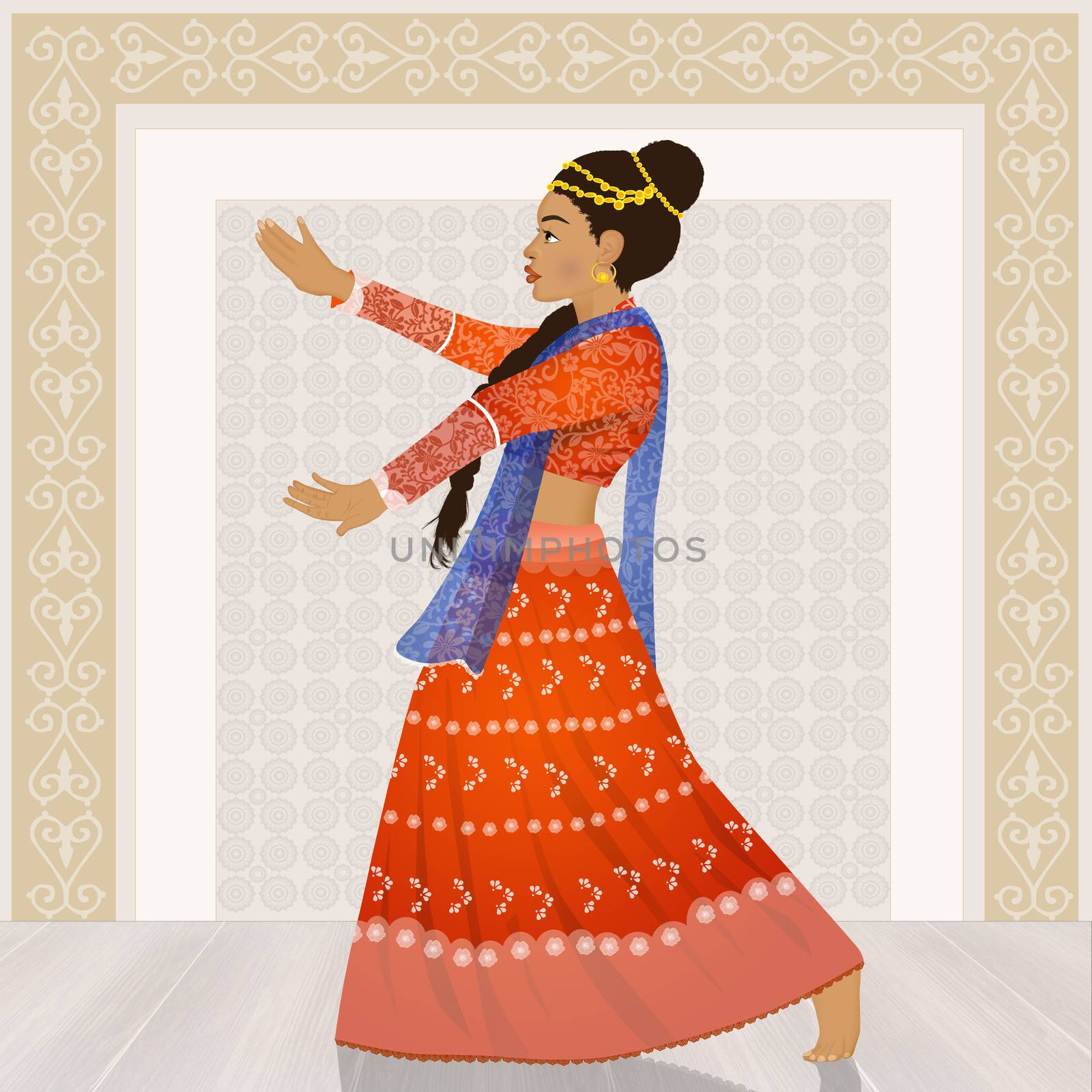 illustration of traditional Indian dance