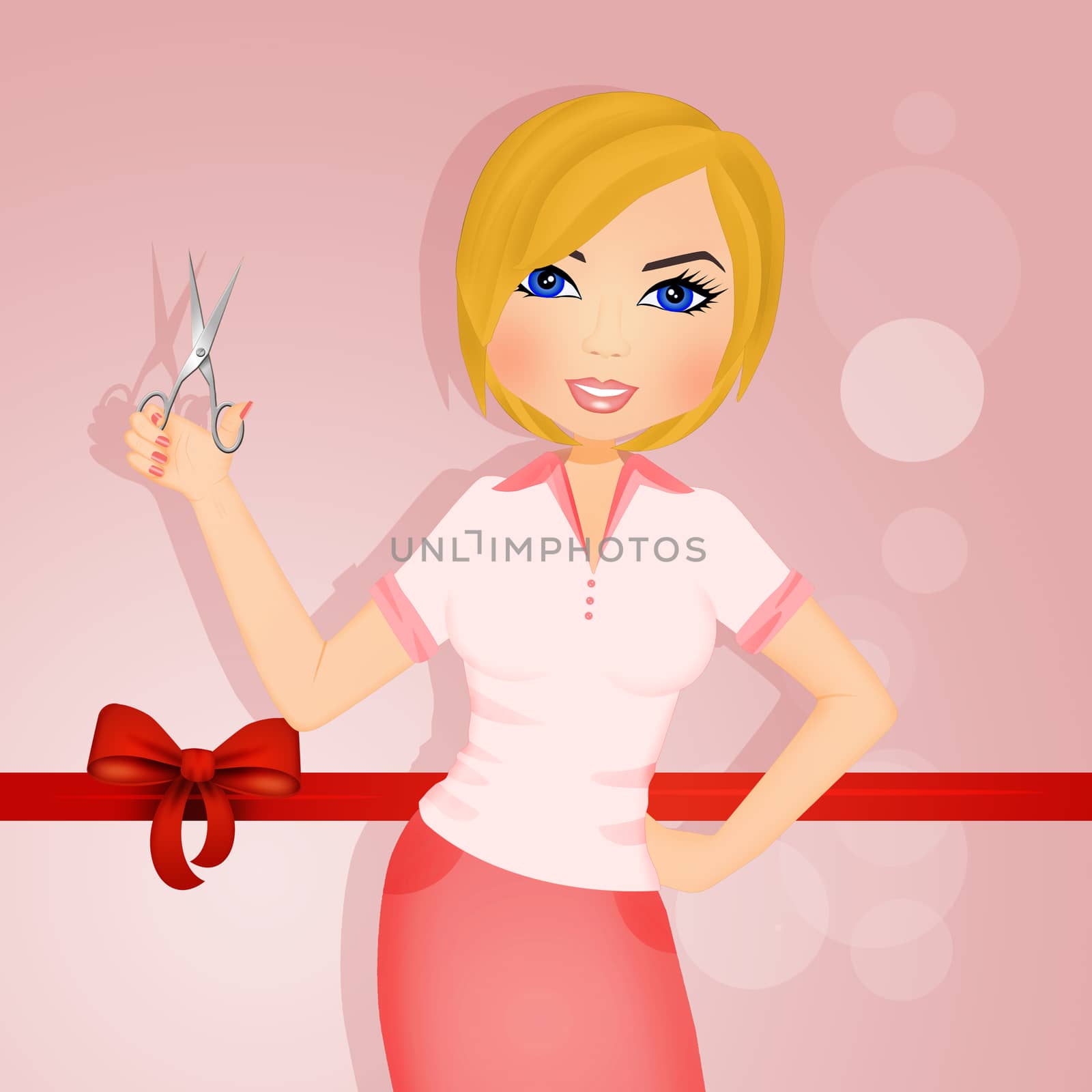 girl cuts the red ribbon for the inauguration by adrenalina
