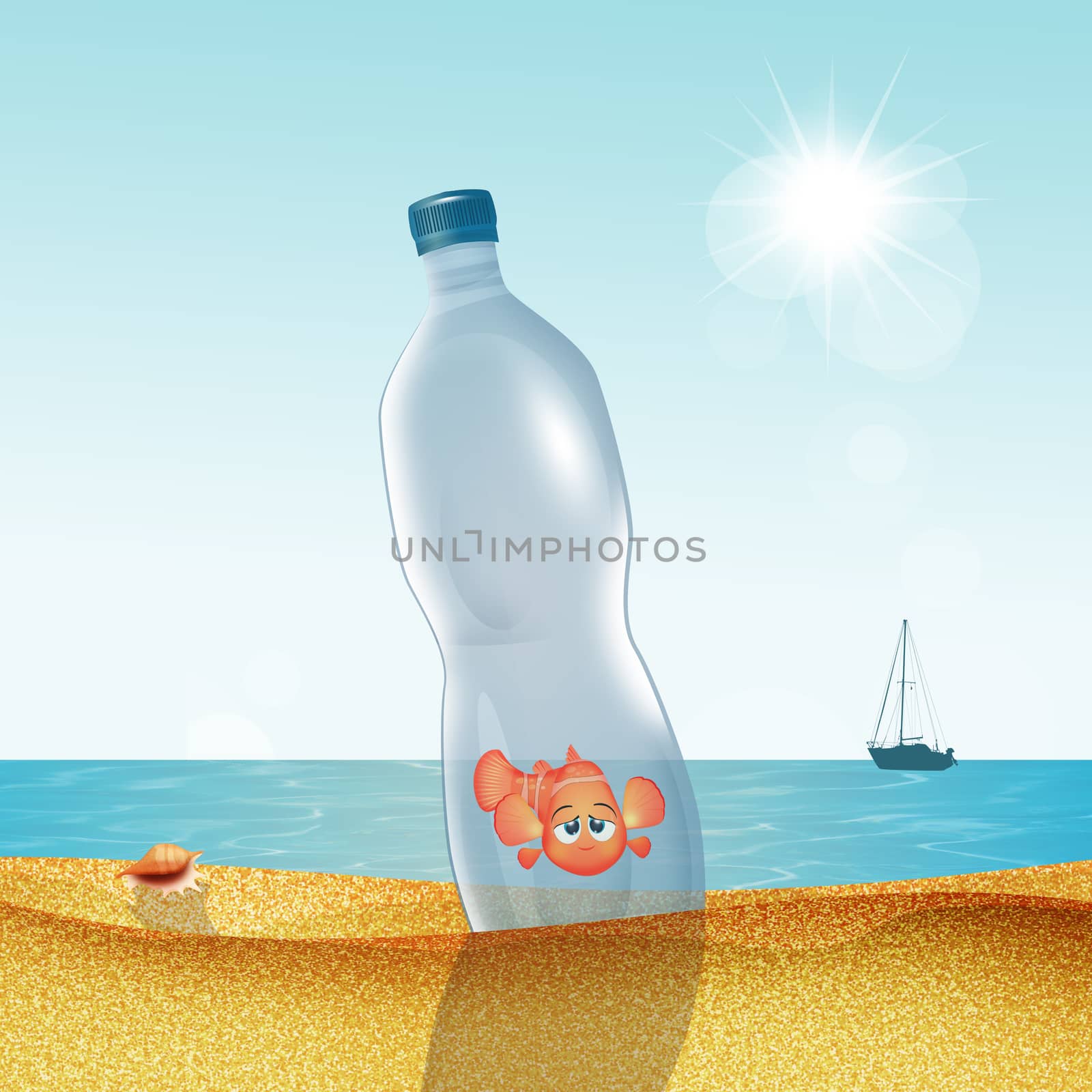 plastic bottles pollute the seas by adrenalina