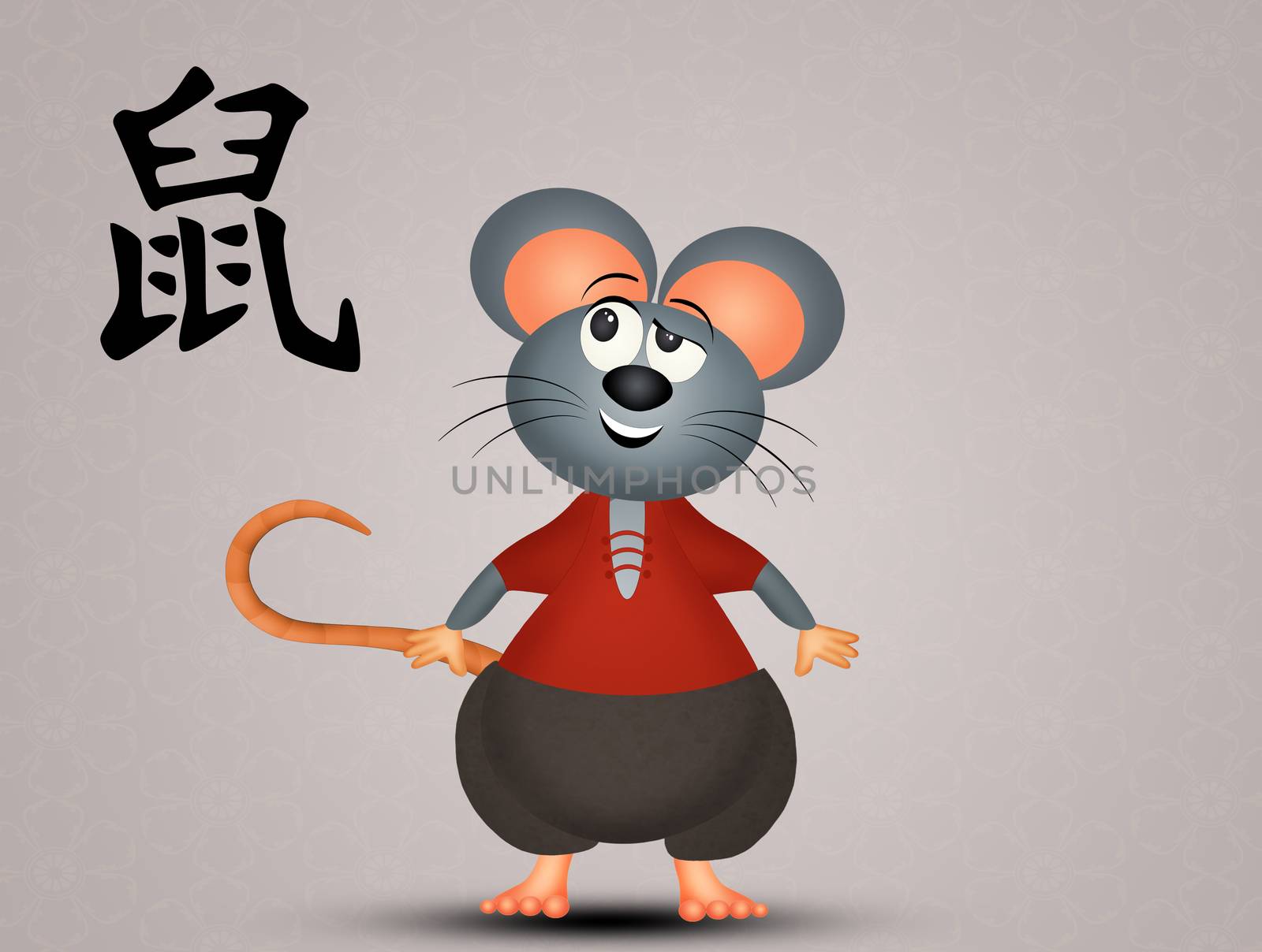 illustration of traditional Chinese Year of the rat