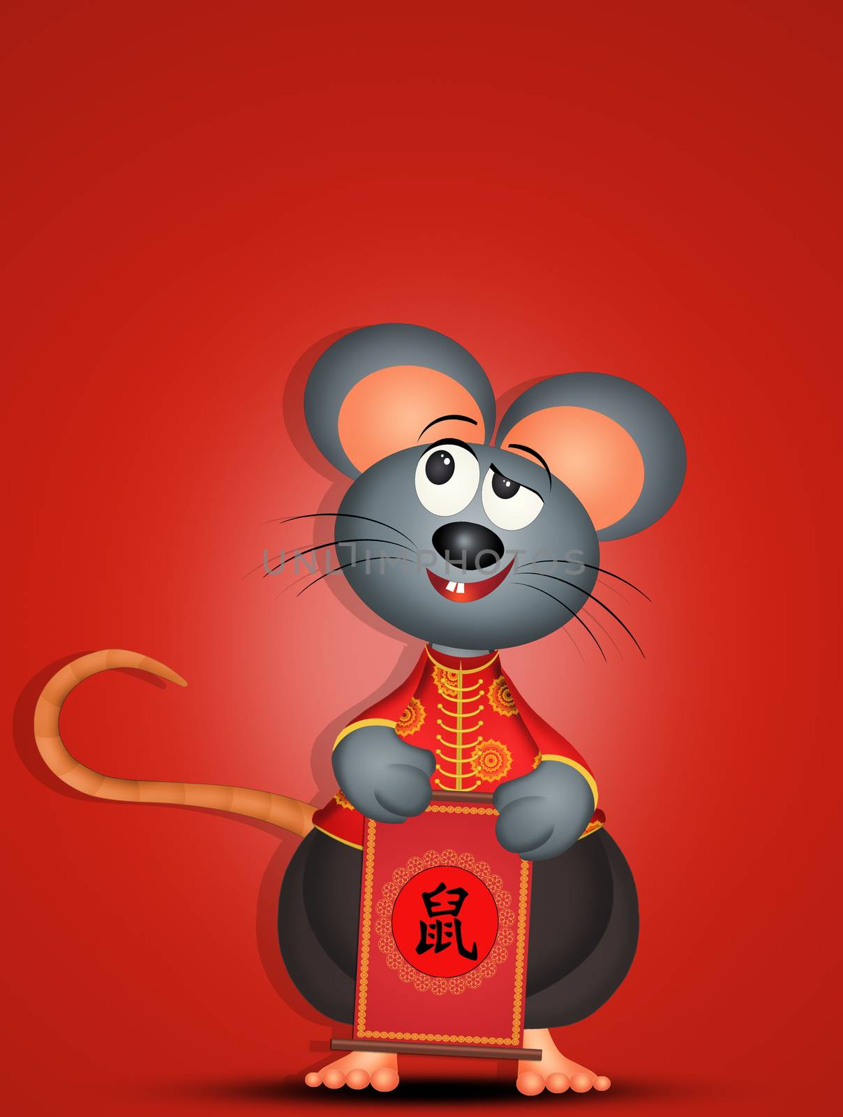 illustration of the year of the mouse in the Chinese calendar