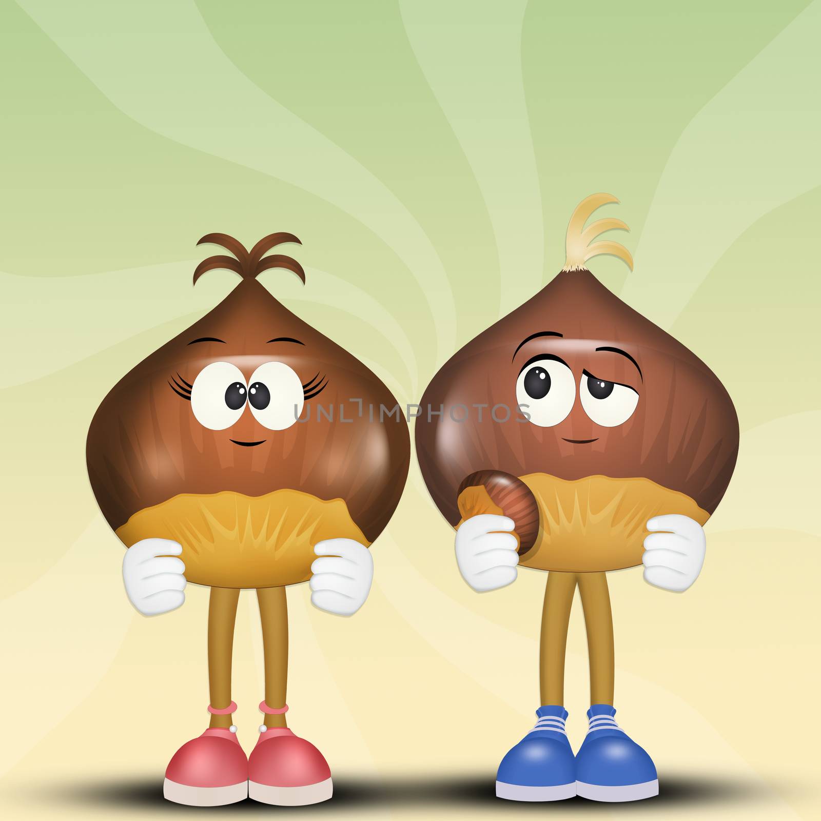 illustration of chestnuts cartoon