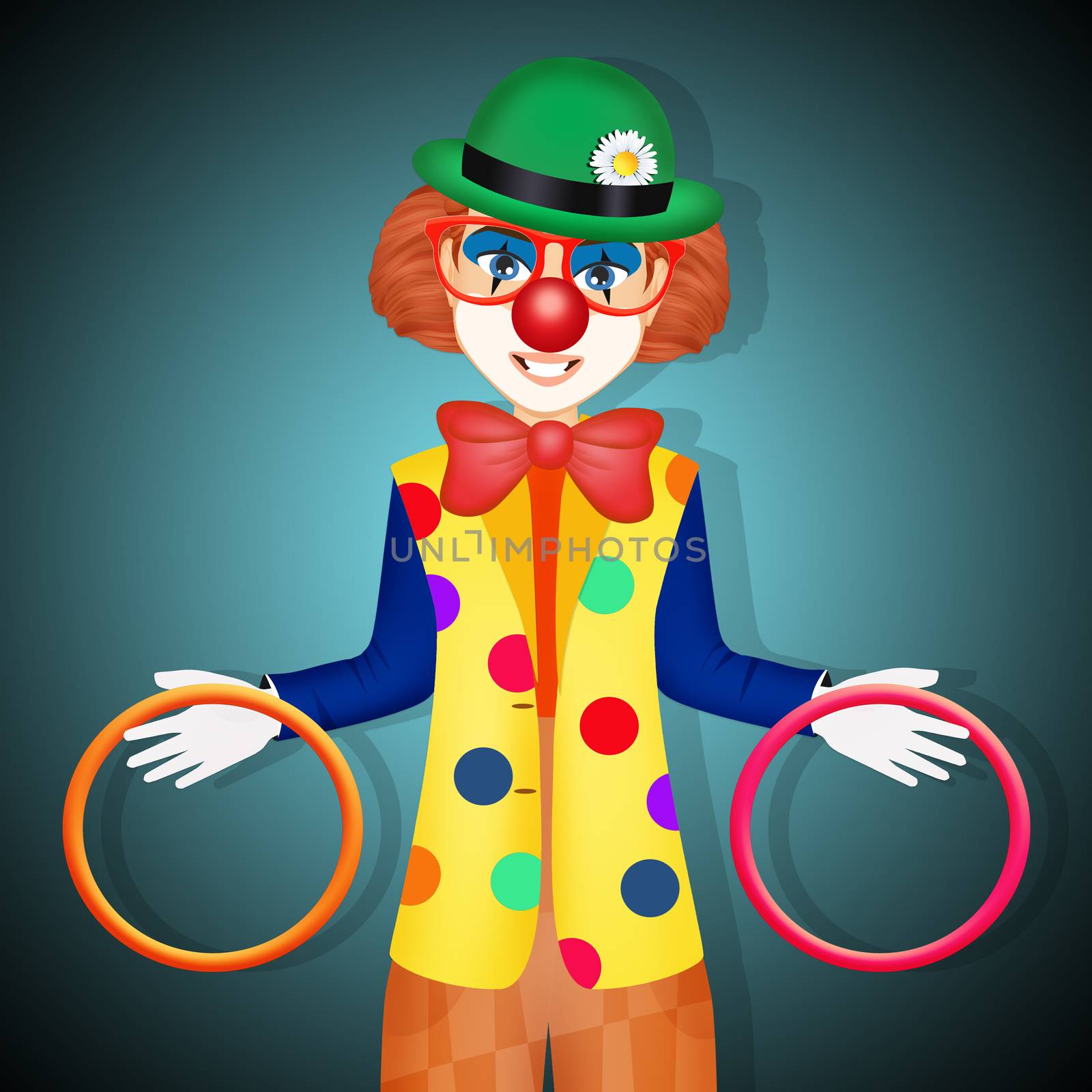 illustration of funny clown by adrenalina