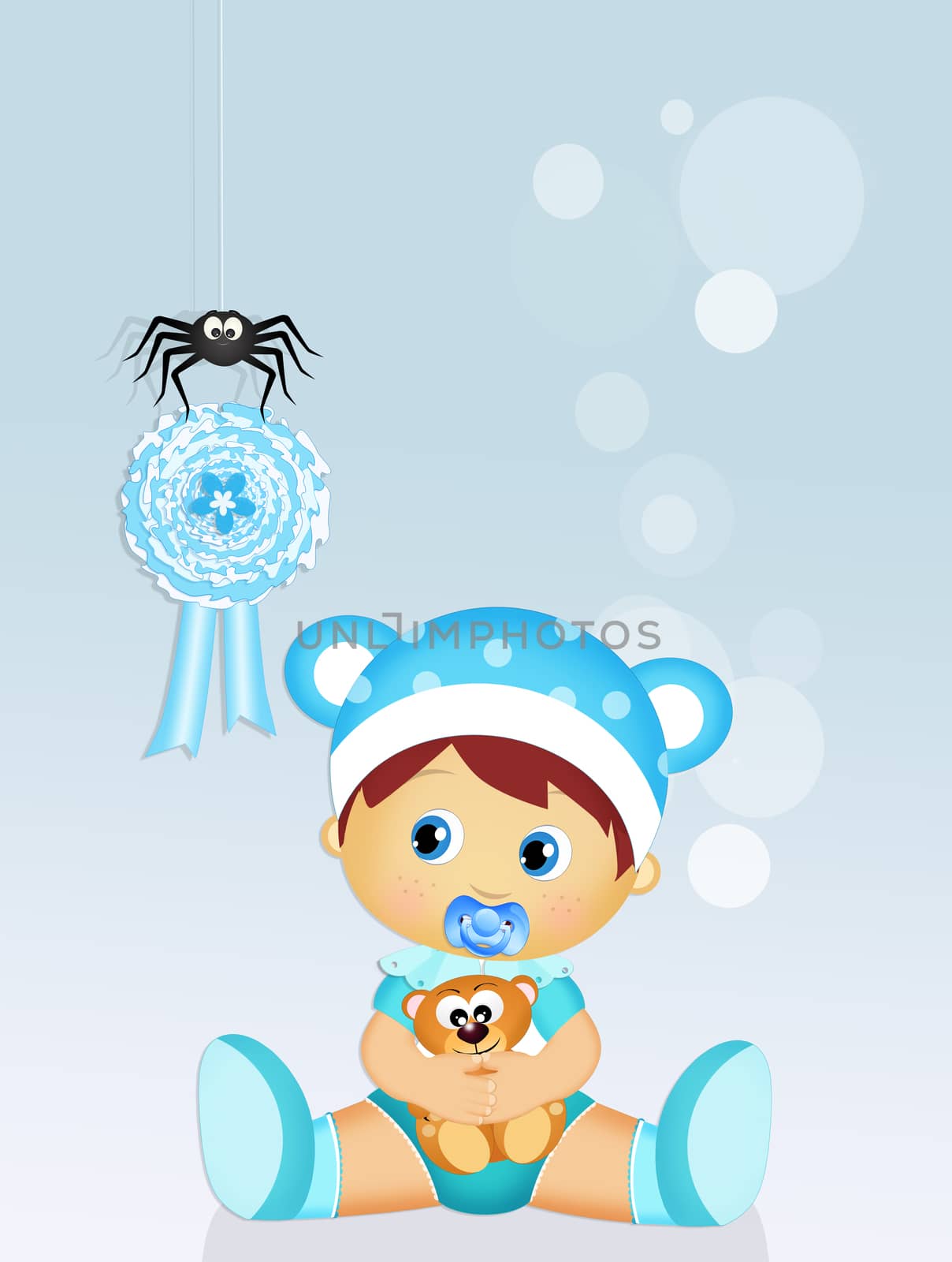 blue ribbon for baby male by adrenalina