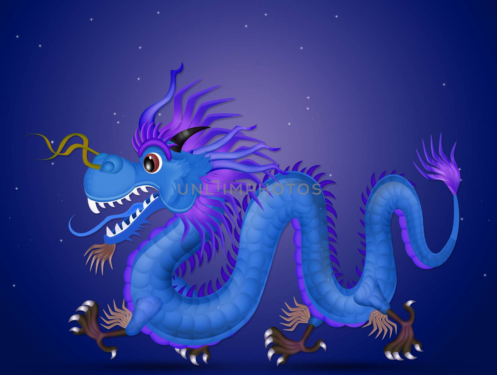 illustration of Chinese new year dragon
