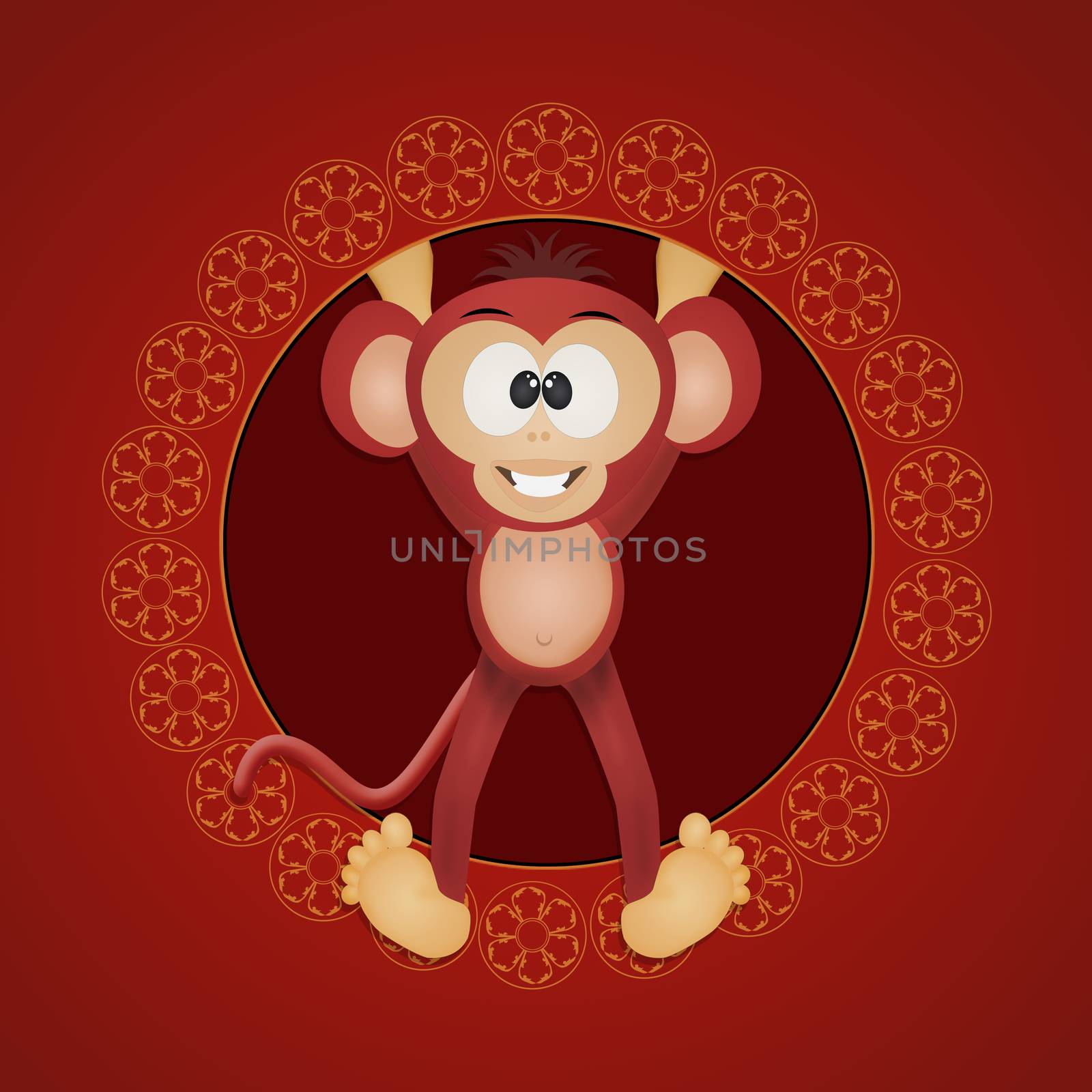 monkey icon for horoscope Chinese by adrenalina