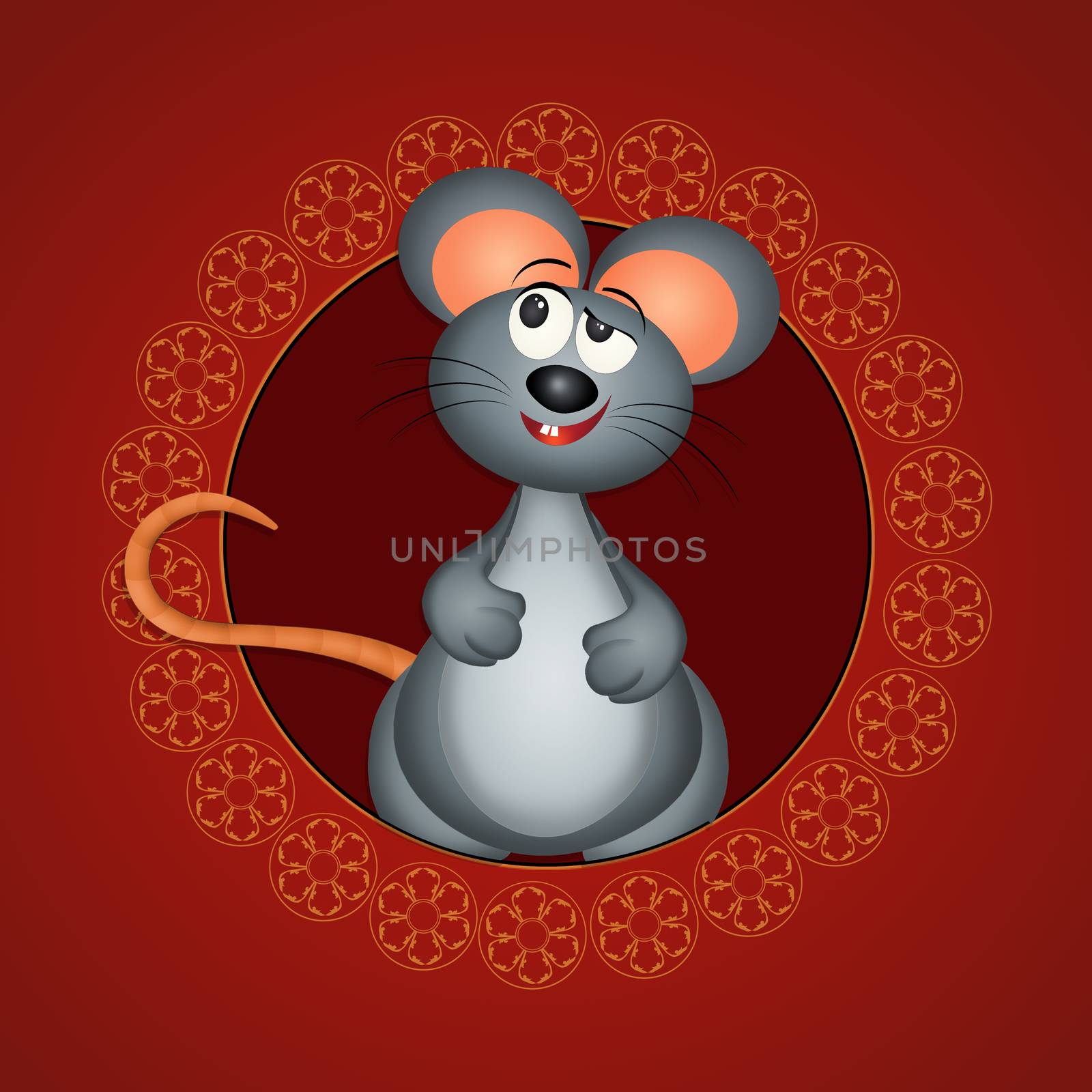 illustration of mouse icon for horoscope Chinese