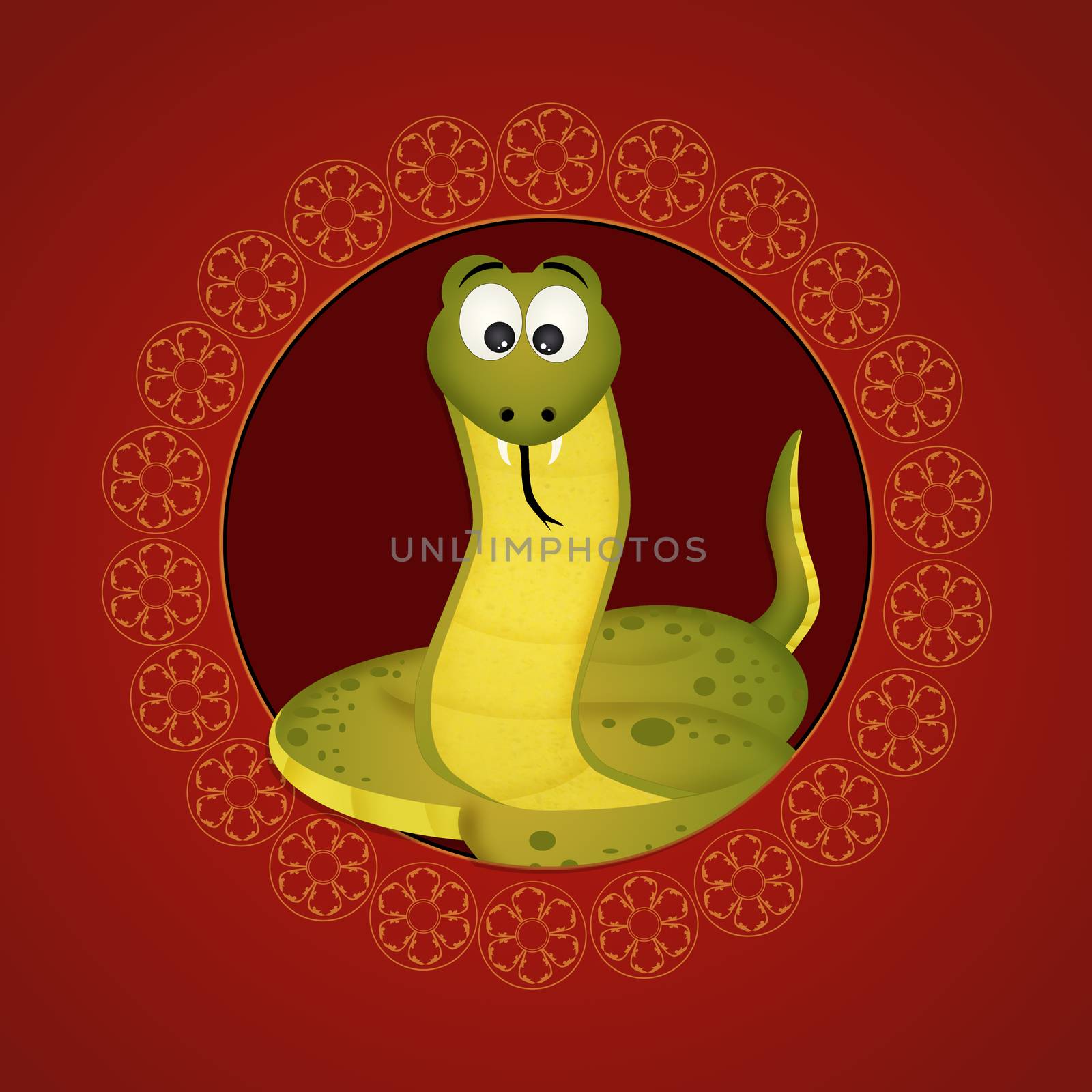 snake icon for horoscope Chinese by adrenalina