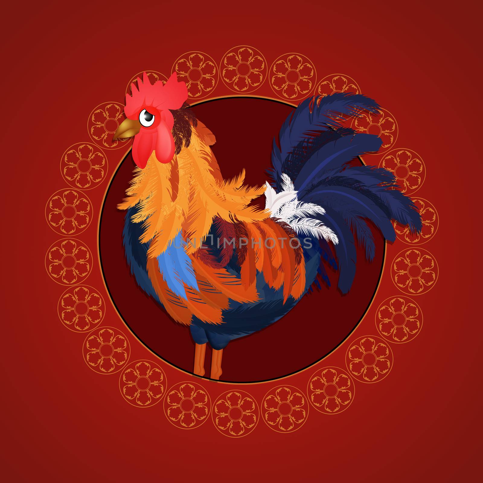 rooster icon for horoscope Chinese by adrenalina