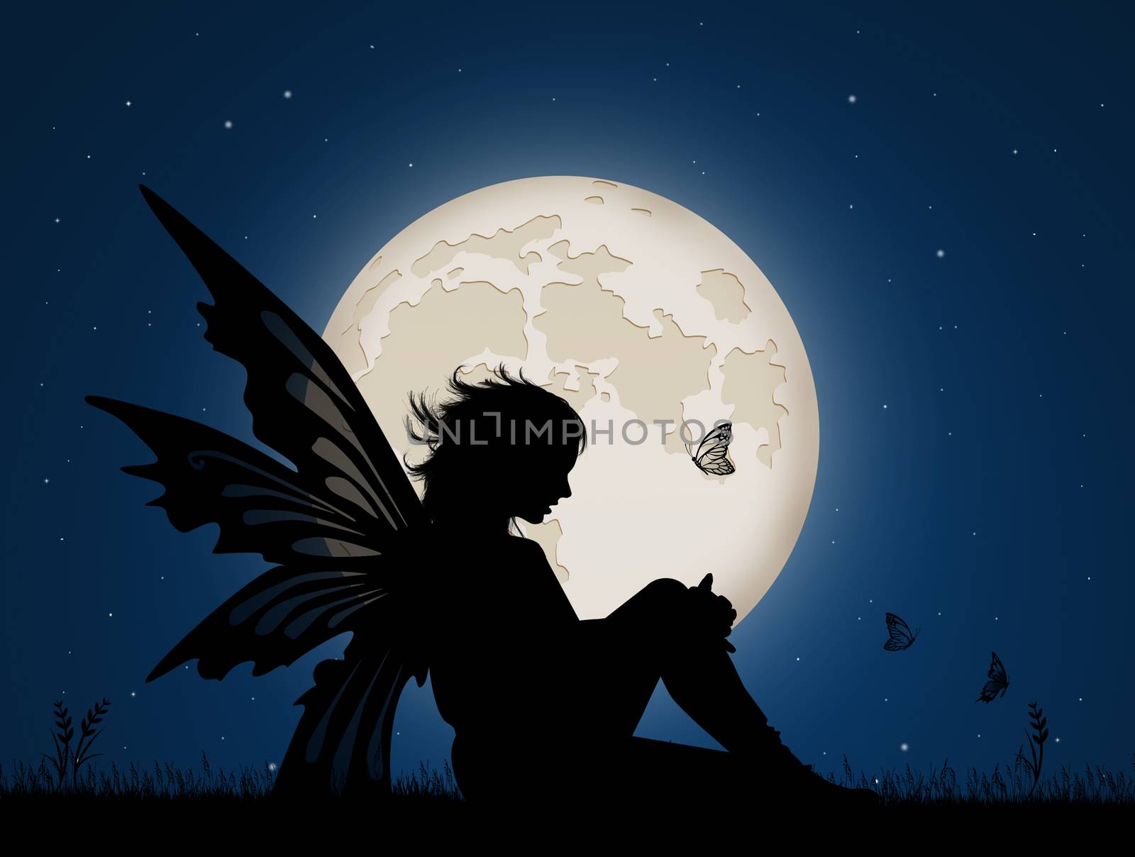 fairy in the moonlight by adrenalina