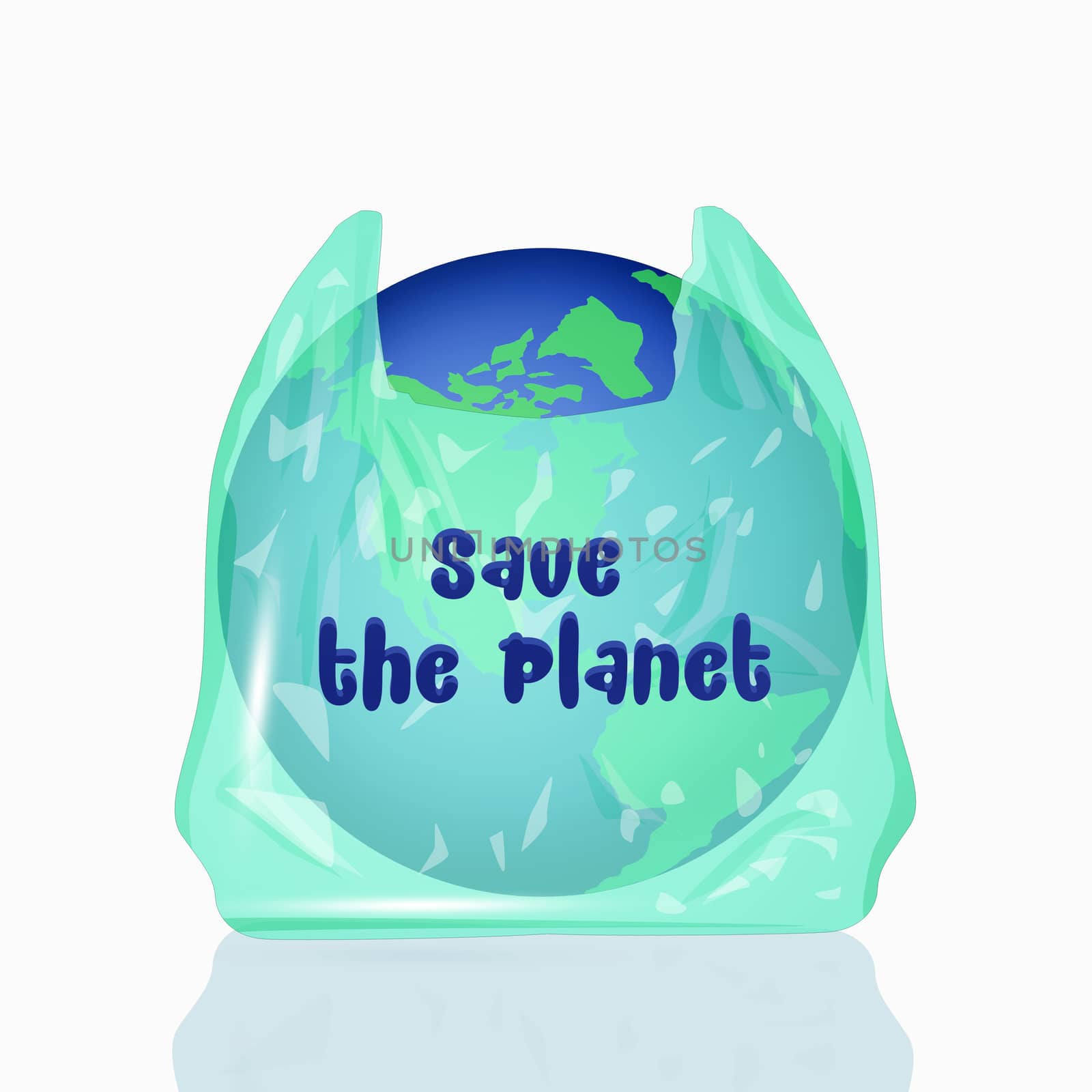 illustration of save the planet from plastic