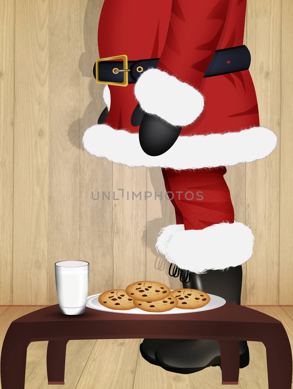 illustration of surprise of Santa Claus