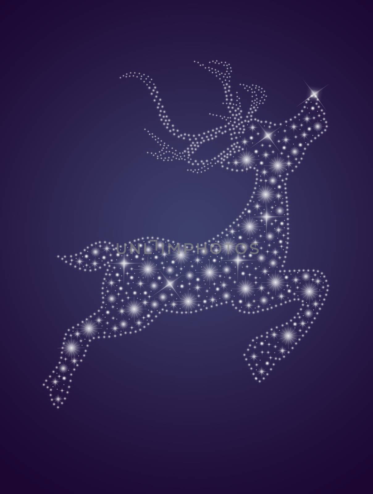 Christmas card with bright reindeer by adrenalina