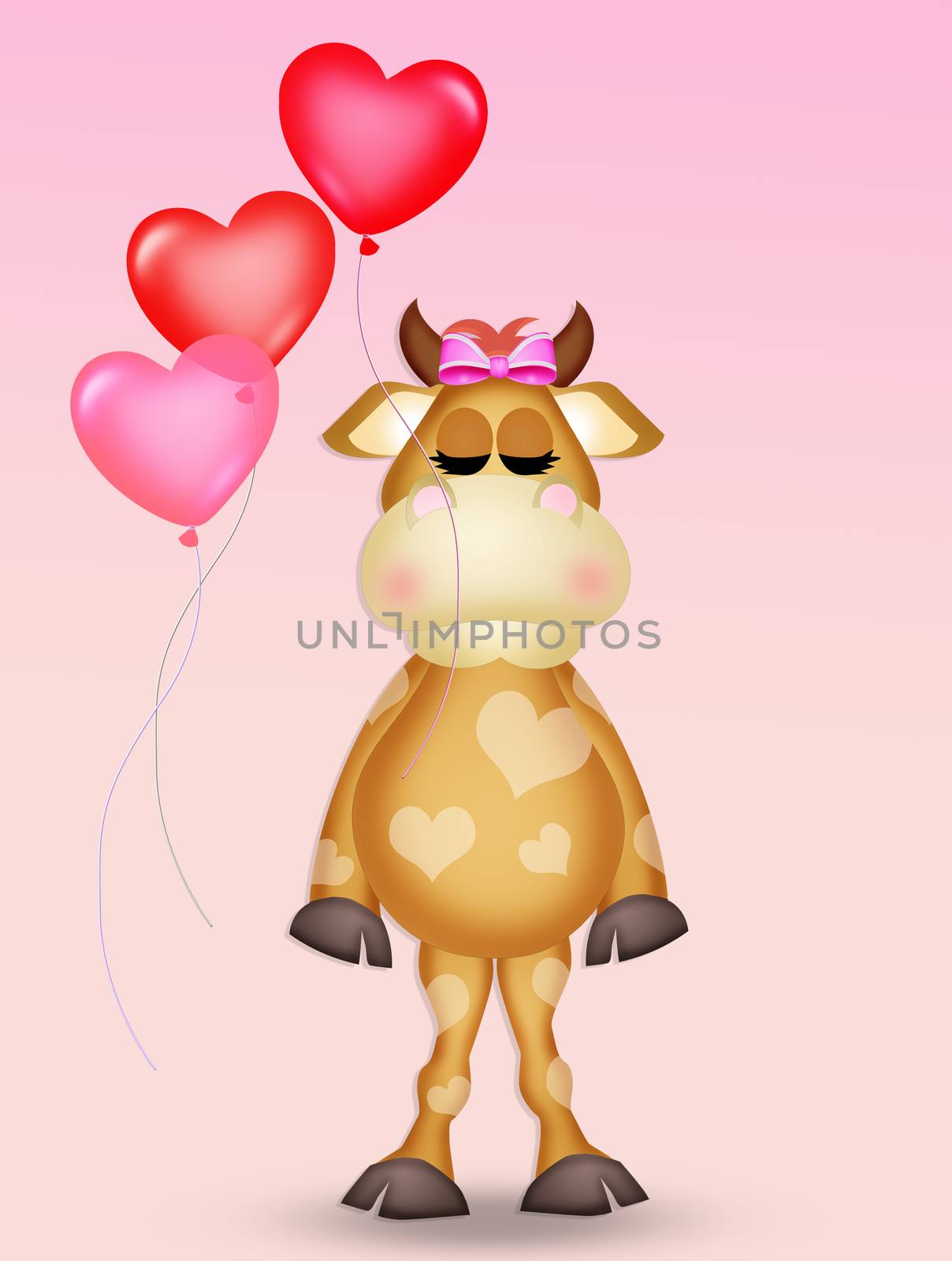 cow with hearts spotted