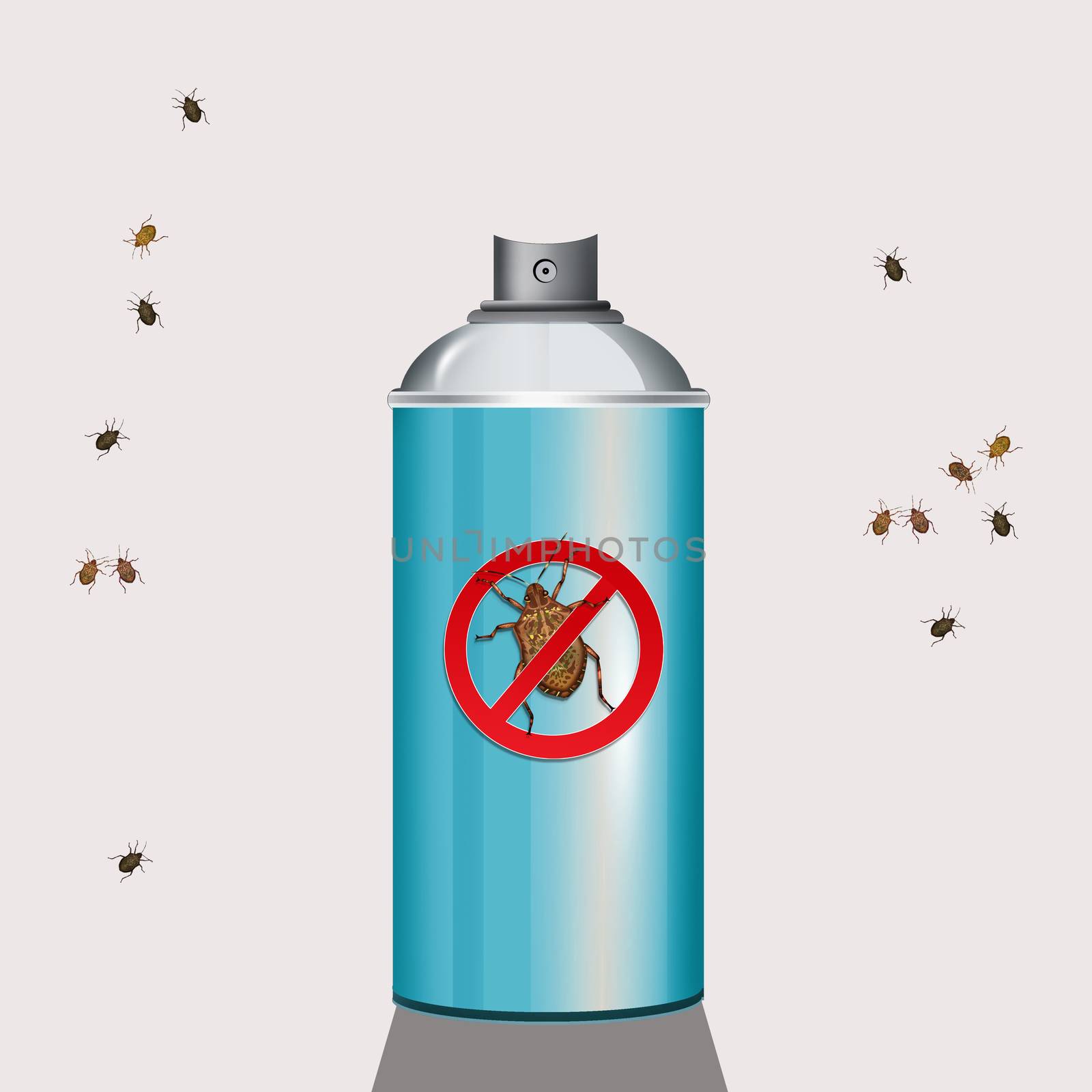 illustration of invasion of bedbugs