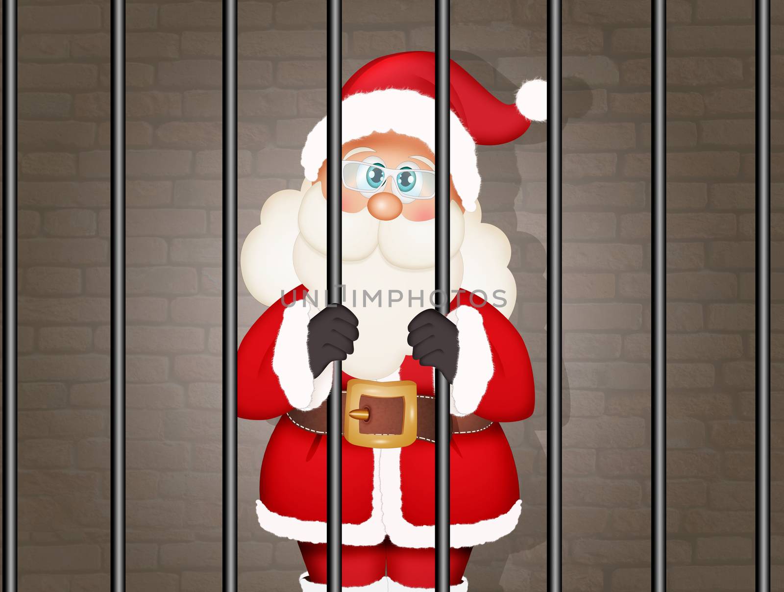 illustration of Santa Claus arrested