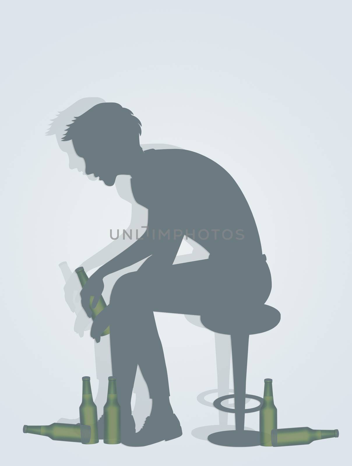 Man with the problem of alcohol by adrenalina