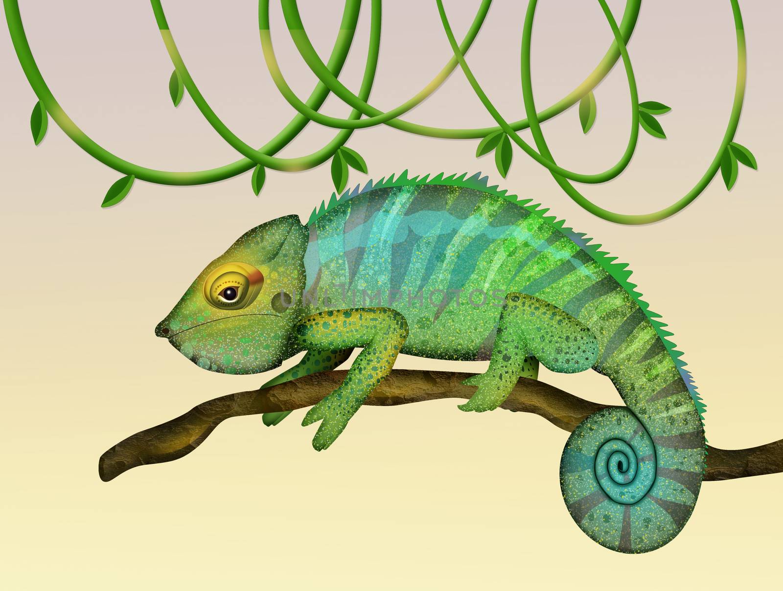 chameleon in the jungle by adrenalina