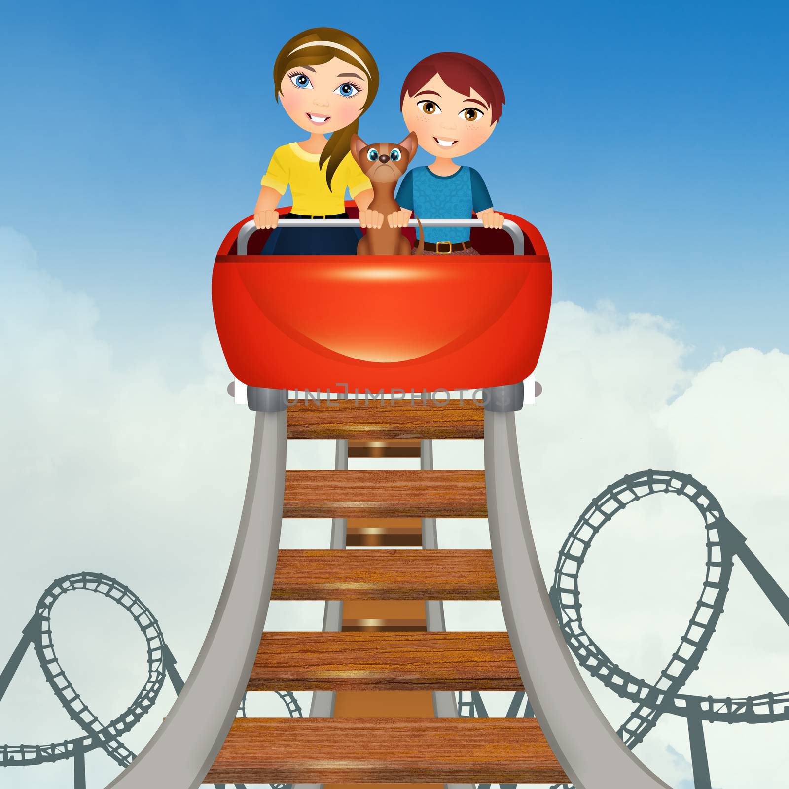 children on roller coaster by adrenalina