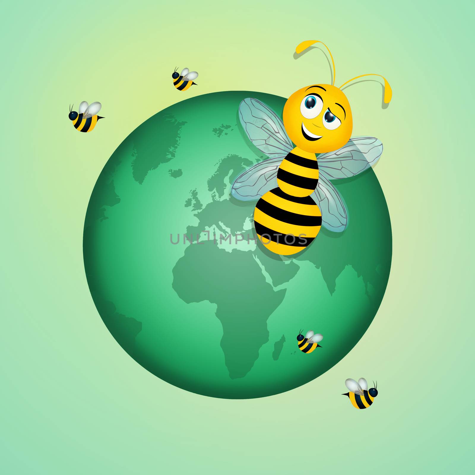 illustration of bees are in danger