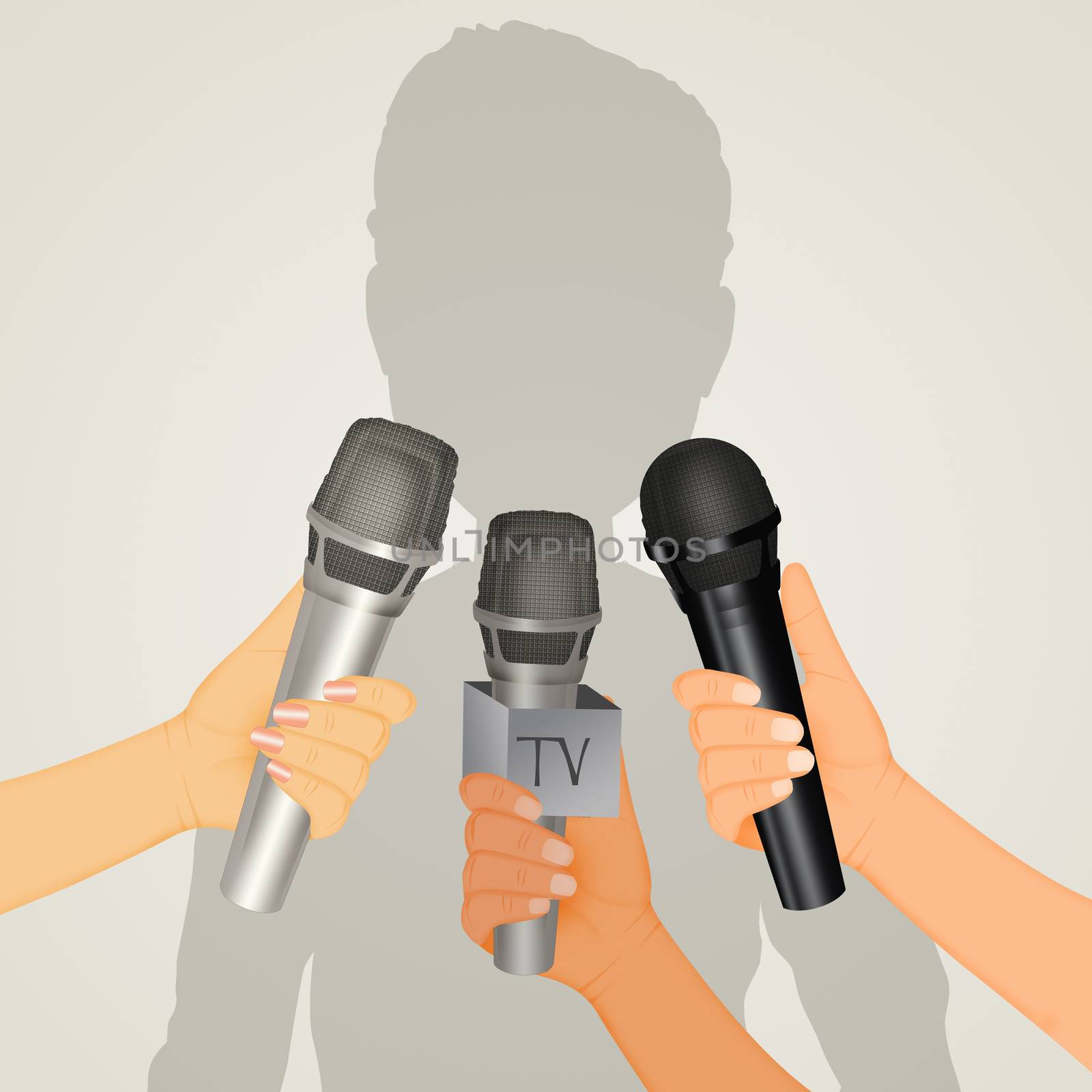 illustration of icon of journalists microphones