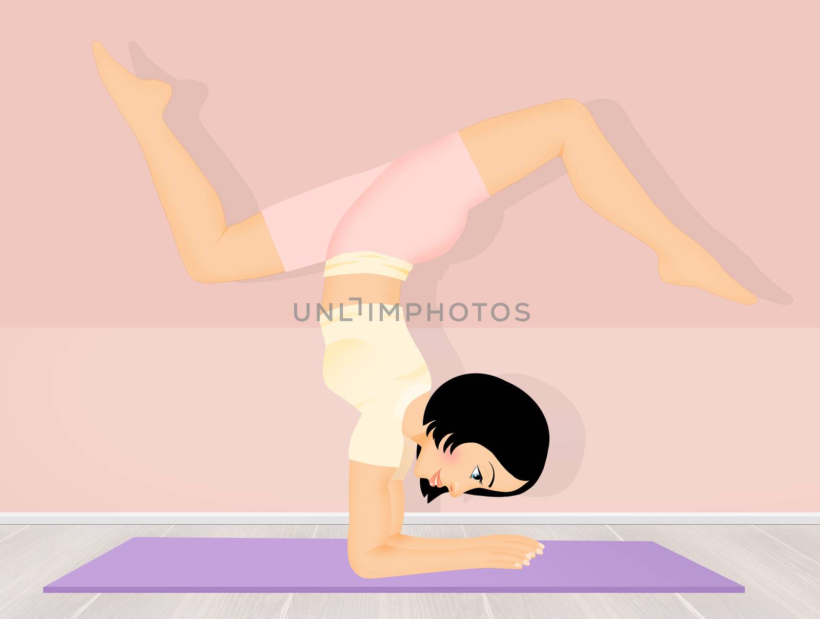 illustration of yoga pose girl