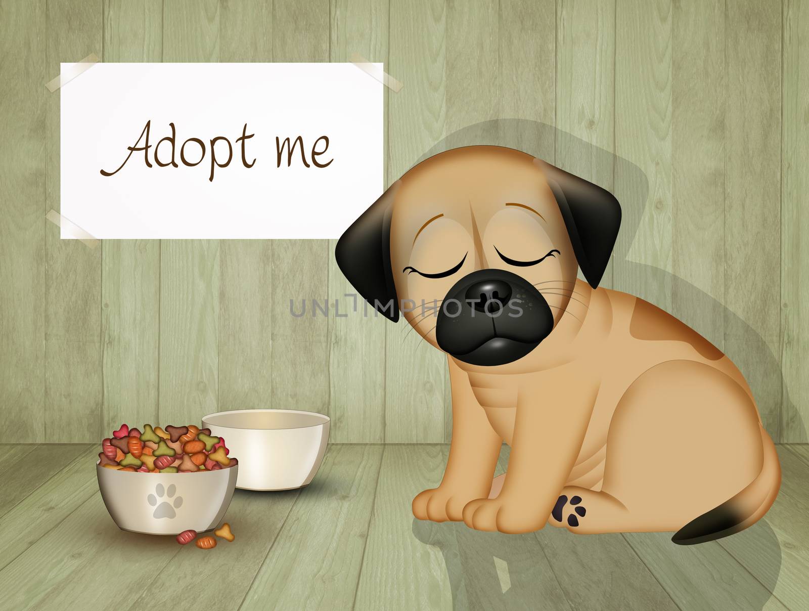 illustration of adopt a puppy
