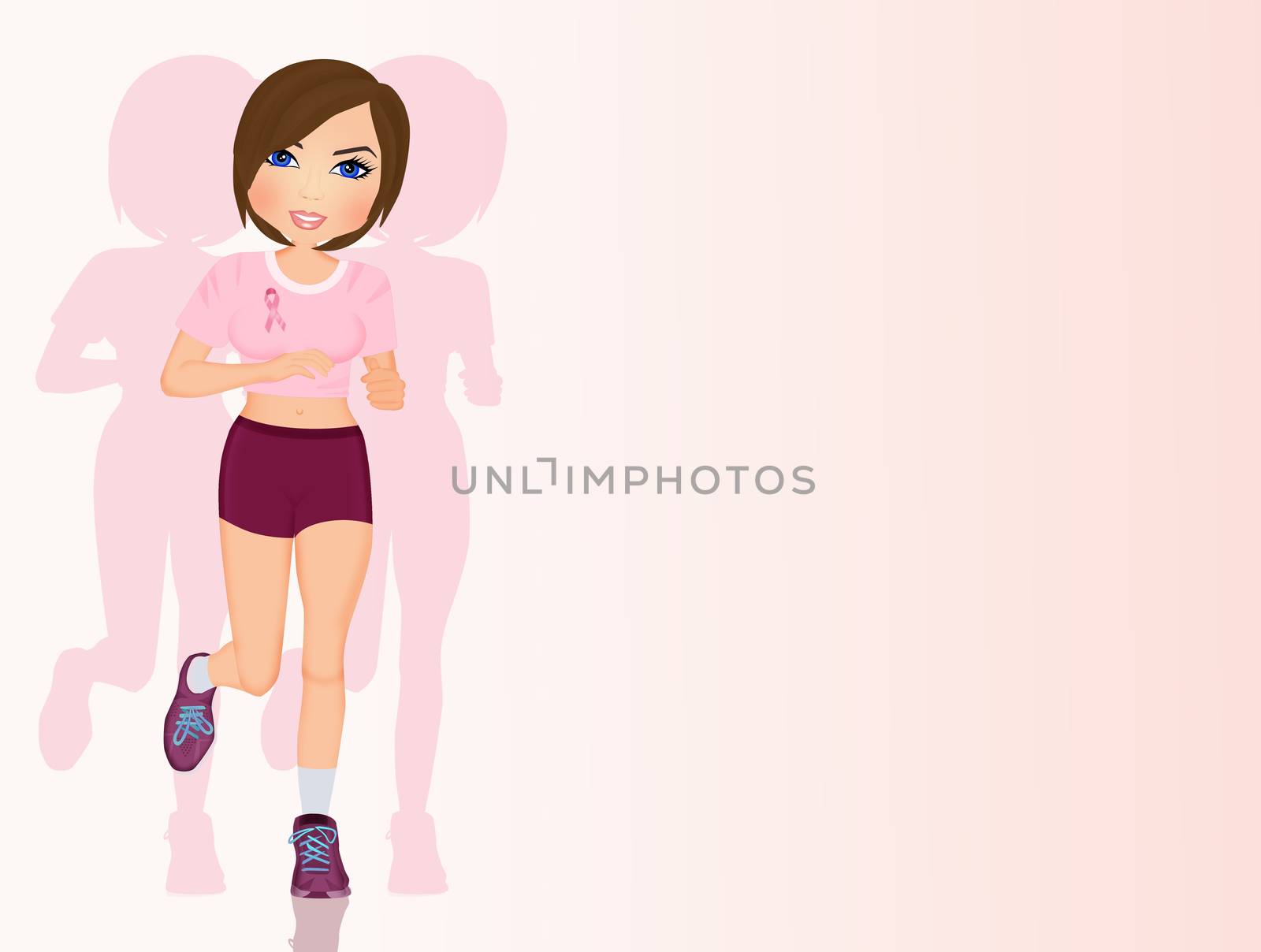 illustration of women in the pink race
