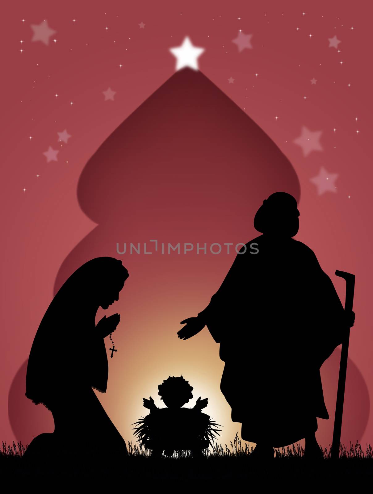 illustration of Christmas Nativity scene