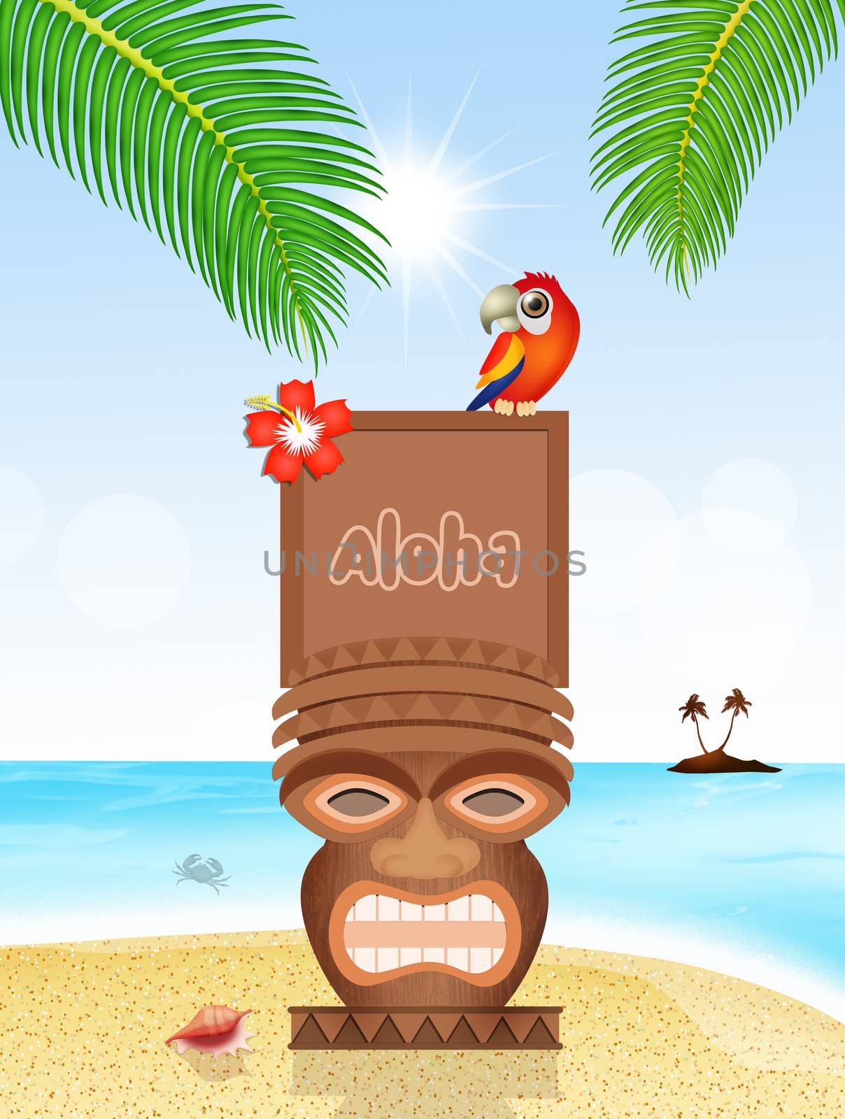 Totem on exotic island by adrenalina