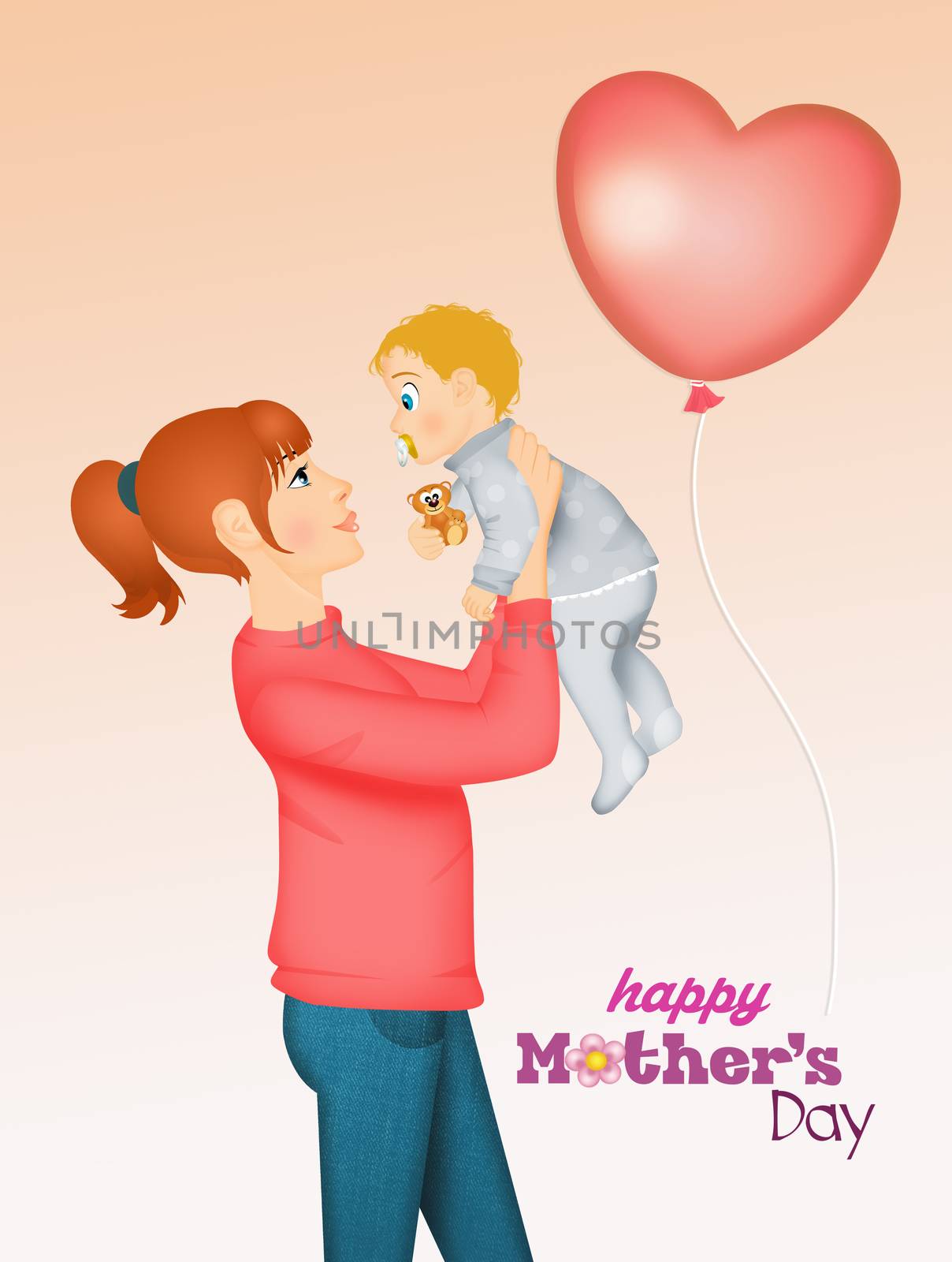 illustration of mother s day postcard