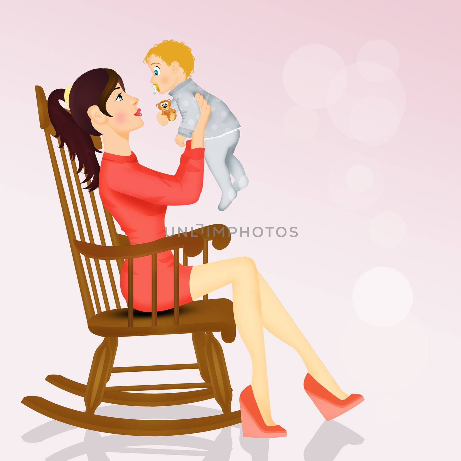 mom cradles the baby by adrenalina