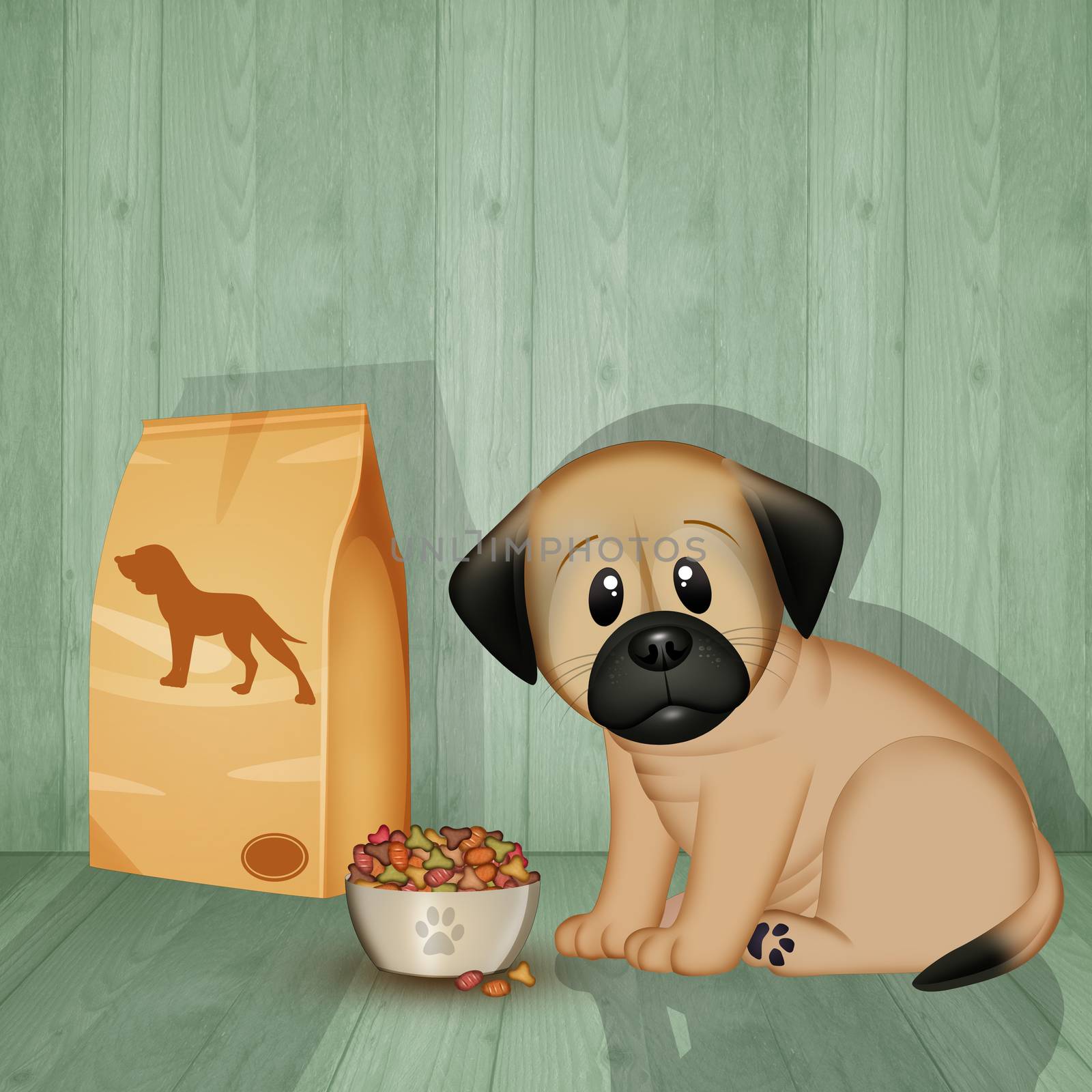 illustration of food for dogs
