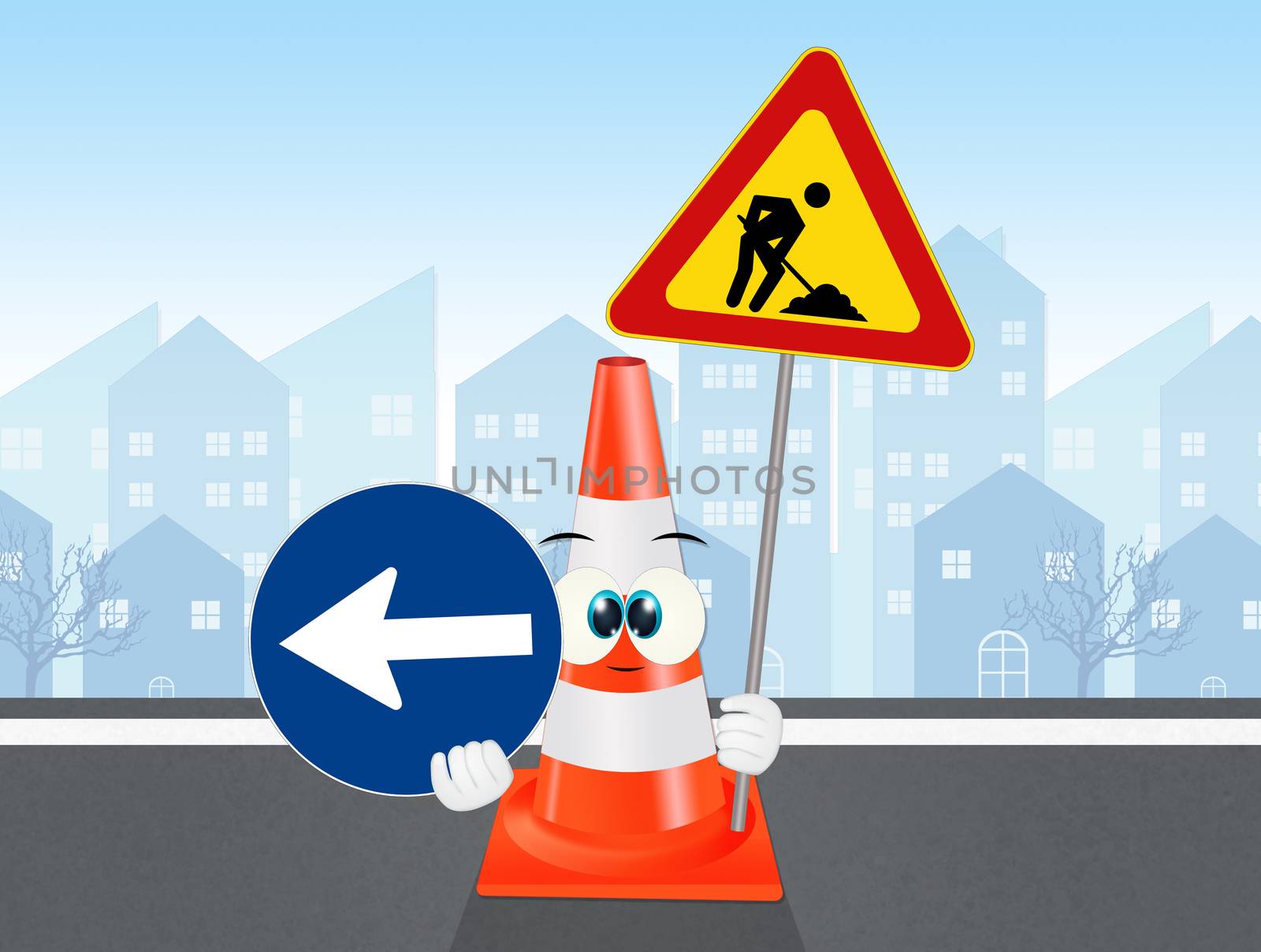 funny road cone by adrenalina