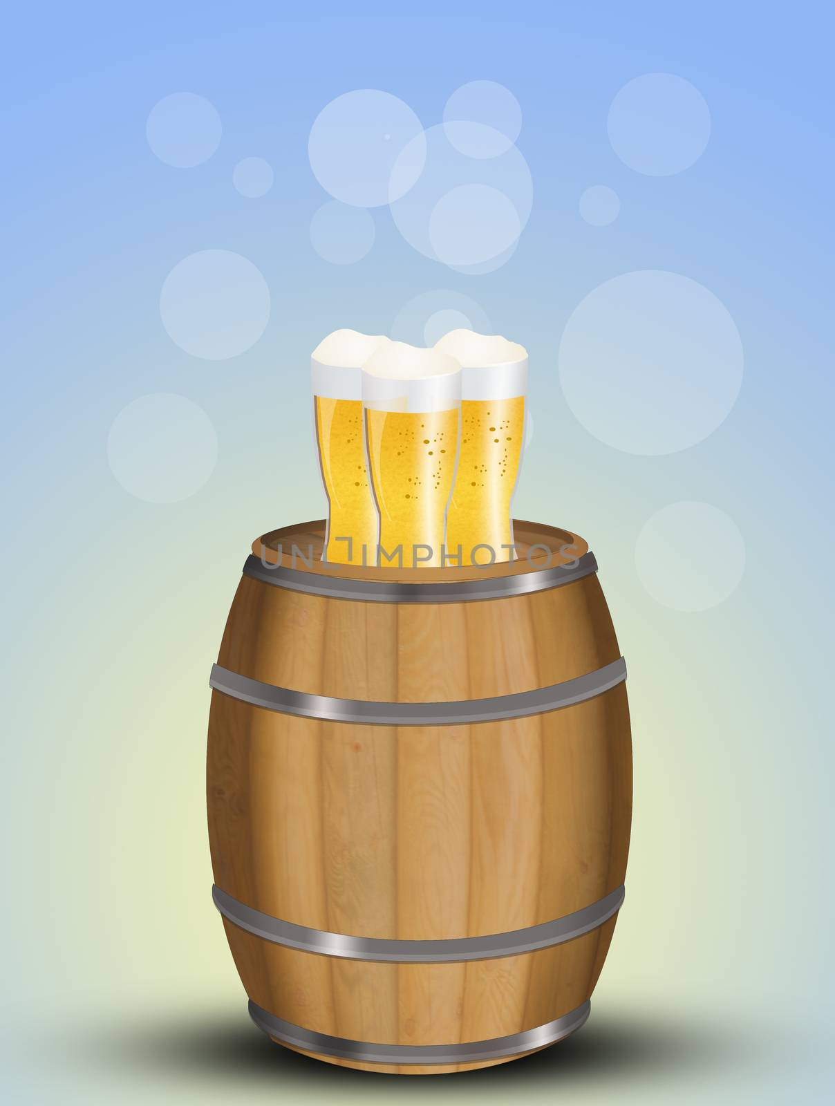 illustration of beer barrel by adrenalina