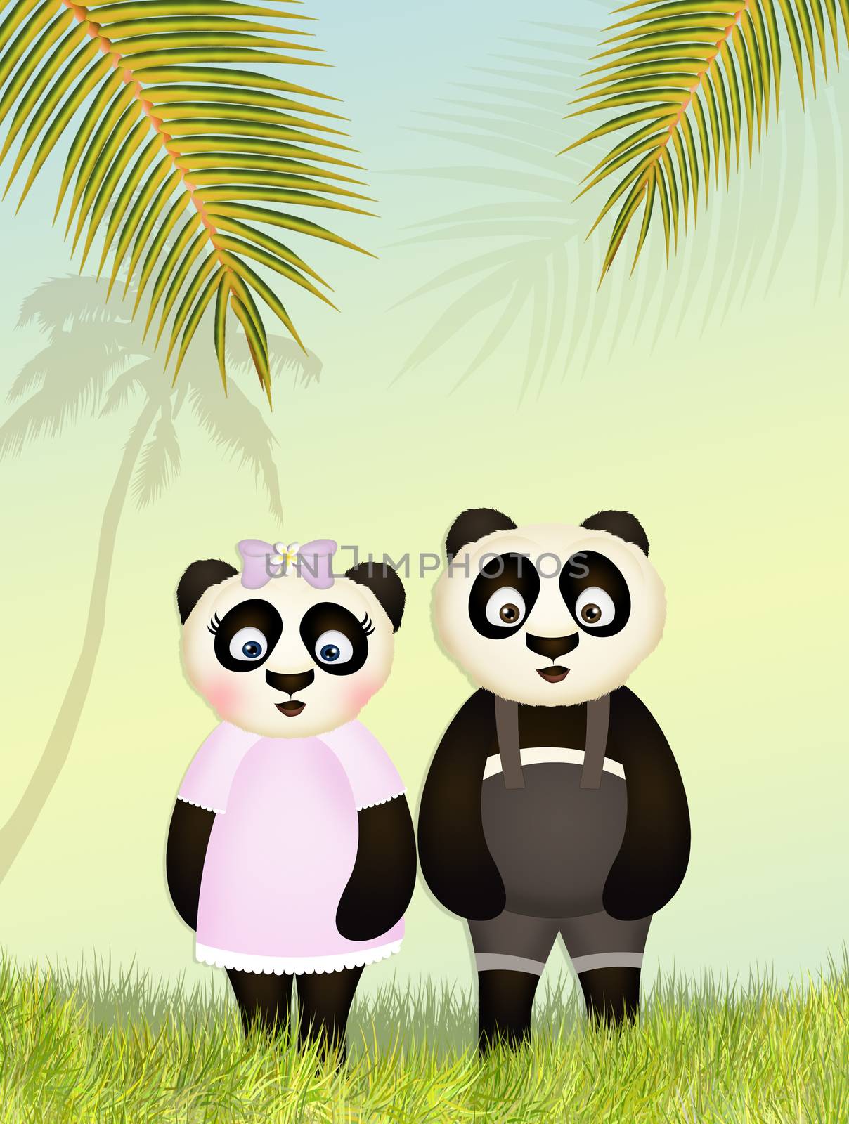funny panda in the jungle by adrenalina
