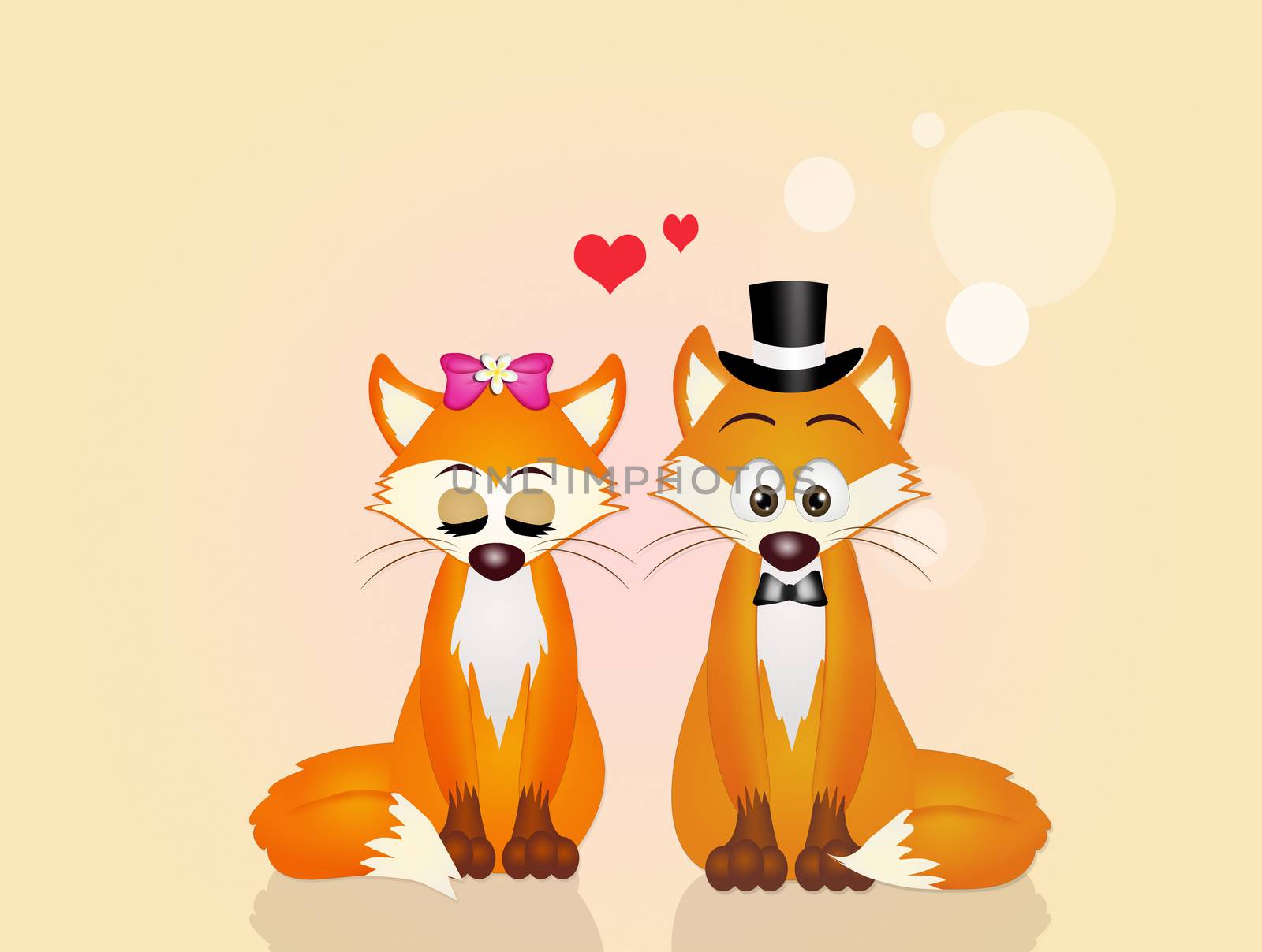 red foxes in love by adrenalina