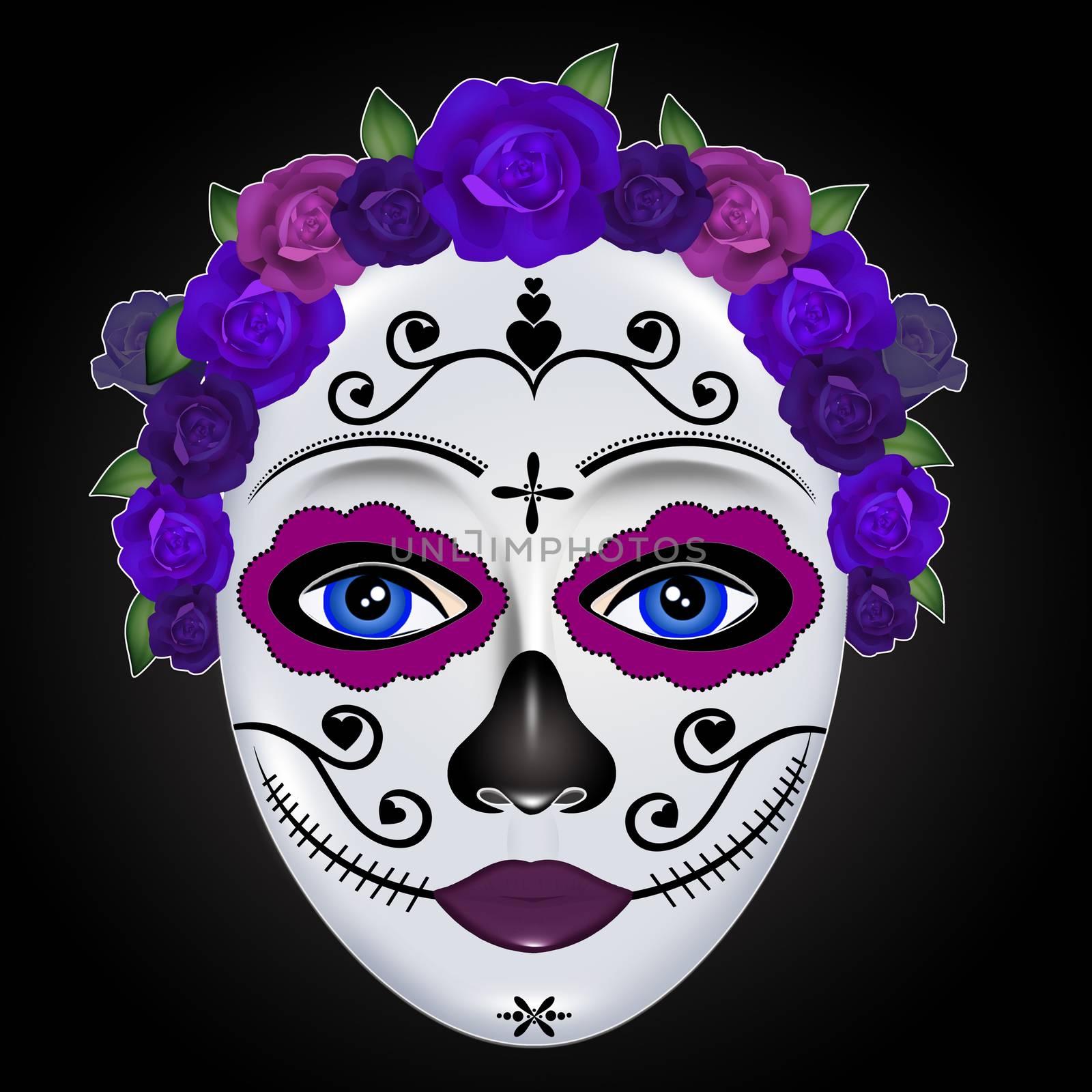 illustration of Day of the dead, Mexican holiday