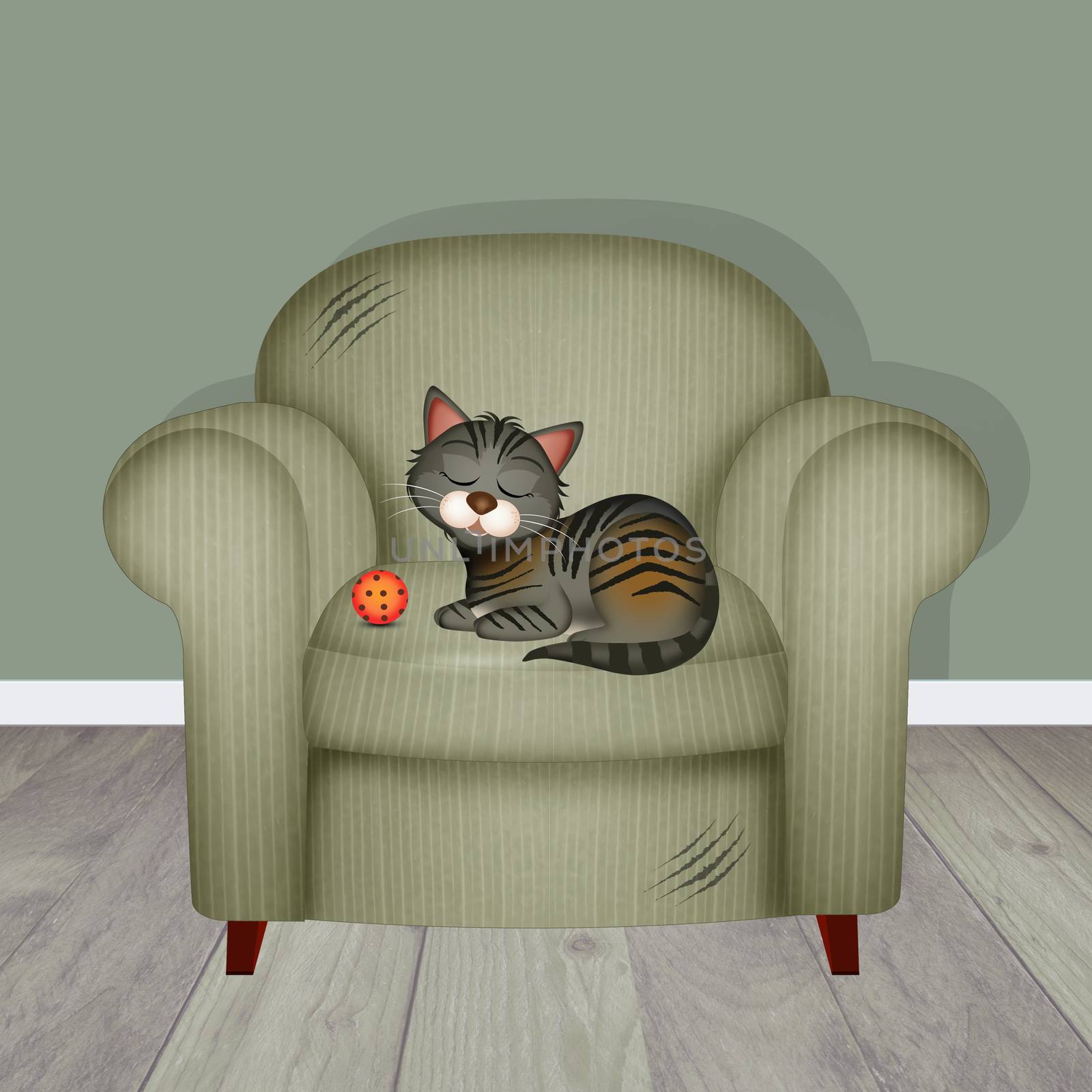 illustration of scratch-resistant armchair