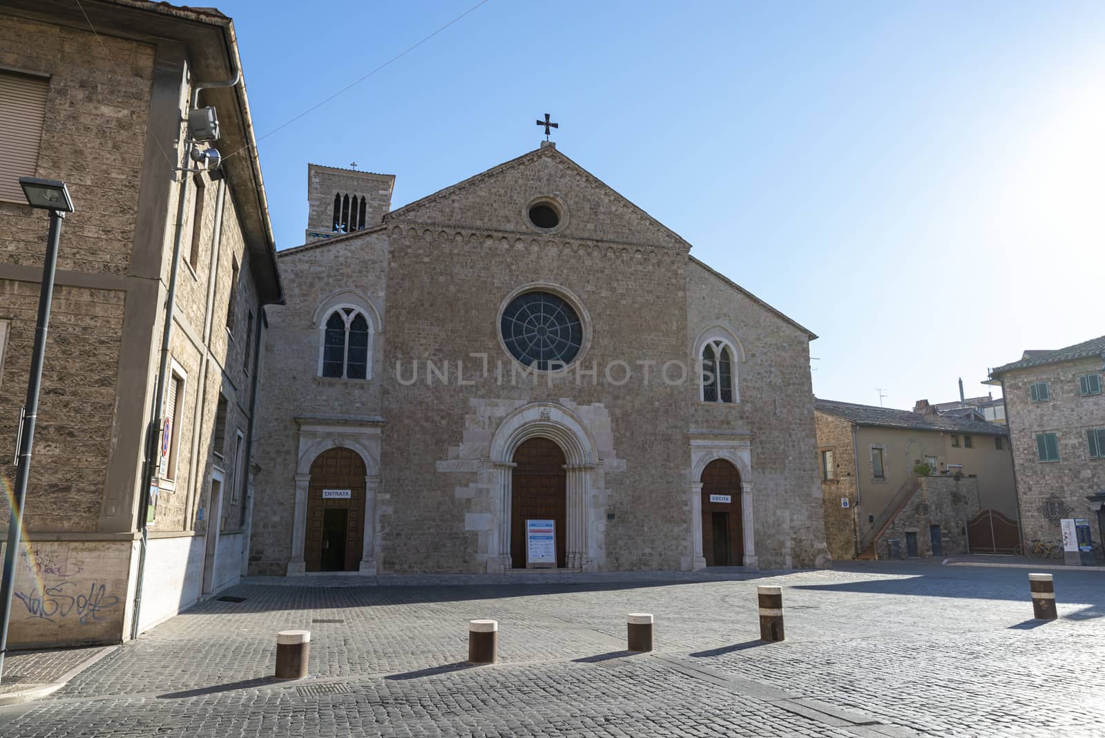 terni,italy august 21 2020:San Francesco church in square San Francesco Terni